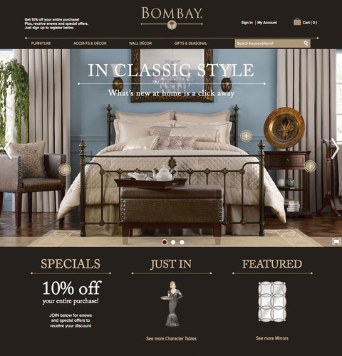 the bombay company unveils new site for online shopping