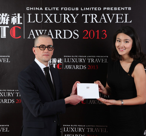 Pierre Gervois at Shanghai Travelers' Club Luxury Travel Awards 2013.  (PRNewsFoto/China Elite Focus Limited)

