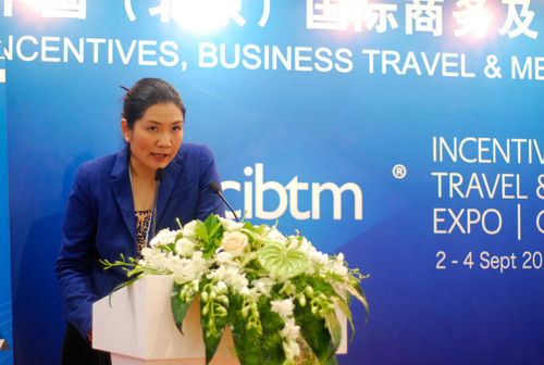 Ms. Parichat Svetasreni, Director of Marketing and Corporate Image from Thailand Convention and Exhibition Bureau (TCEB) debuted Thailand's latest global attribute for MICE industry through 