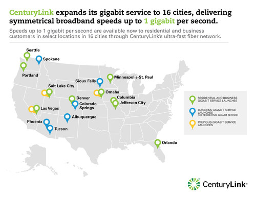 Centurylink Expands Its Gigabit Service To 16 Cities Delivering