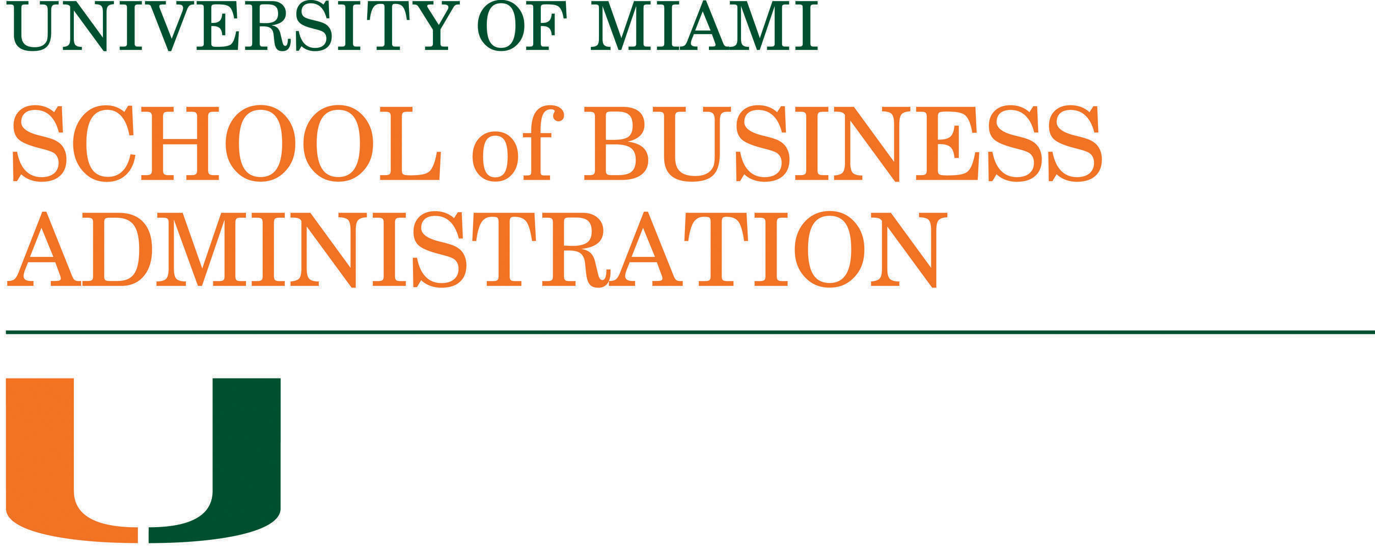 University of Miami School of Business Administration Logo.