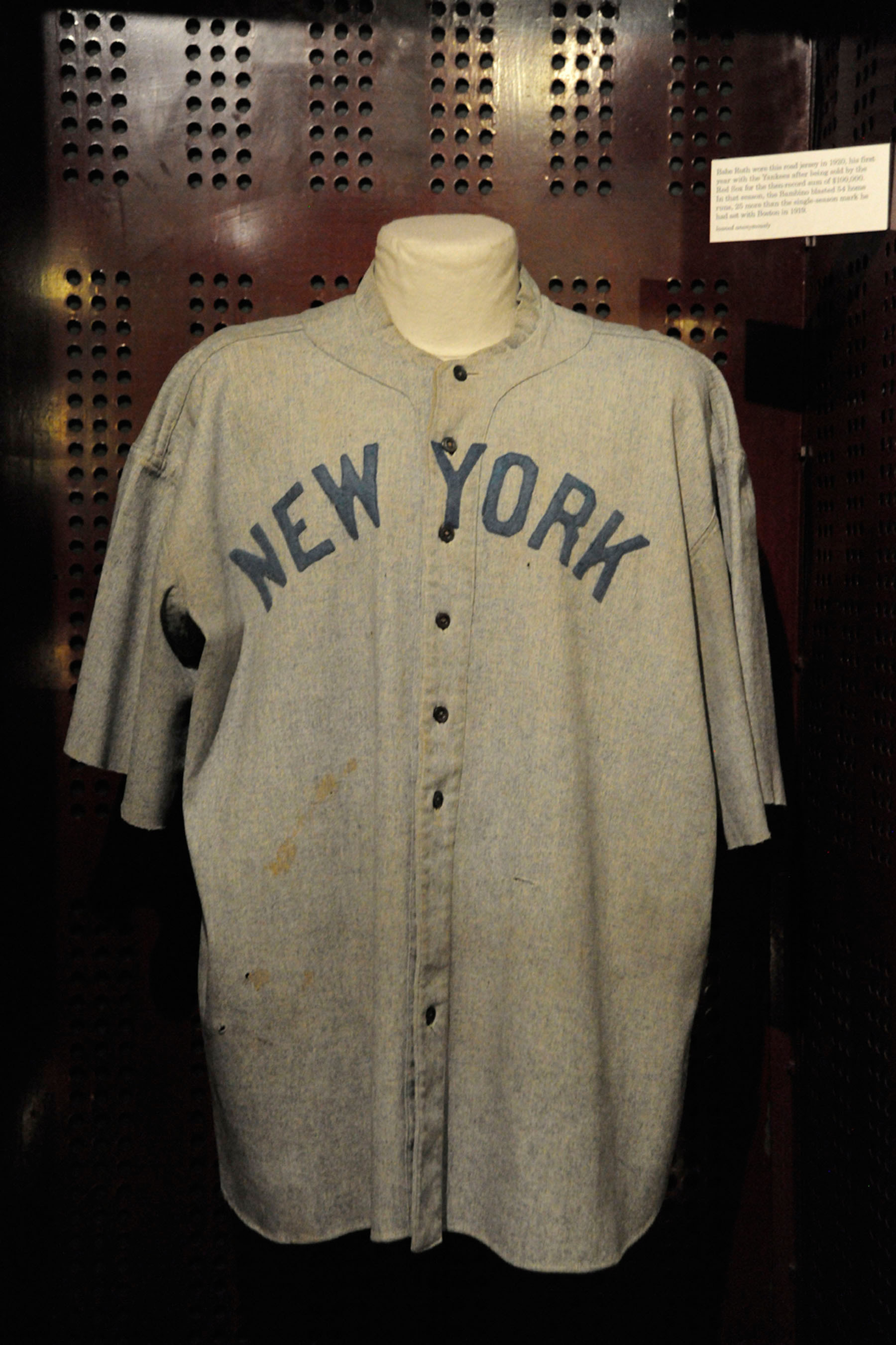 Babe Ruth Jersey from 1920 Debuts on Exhibit at National Baseball Hall of  Fame and Museum