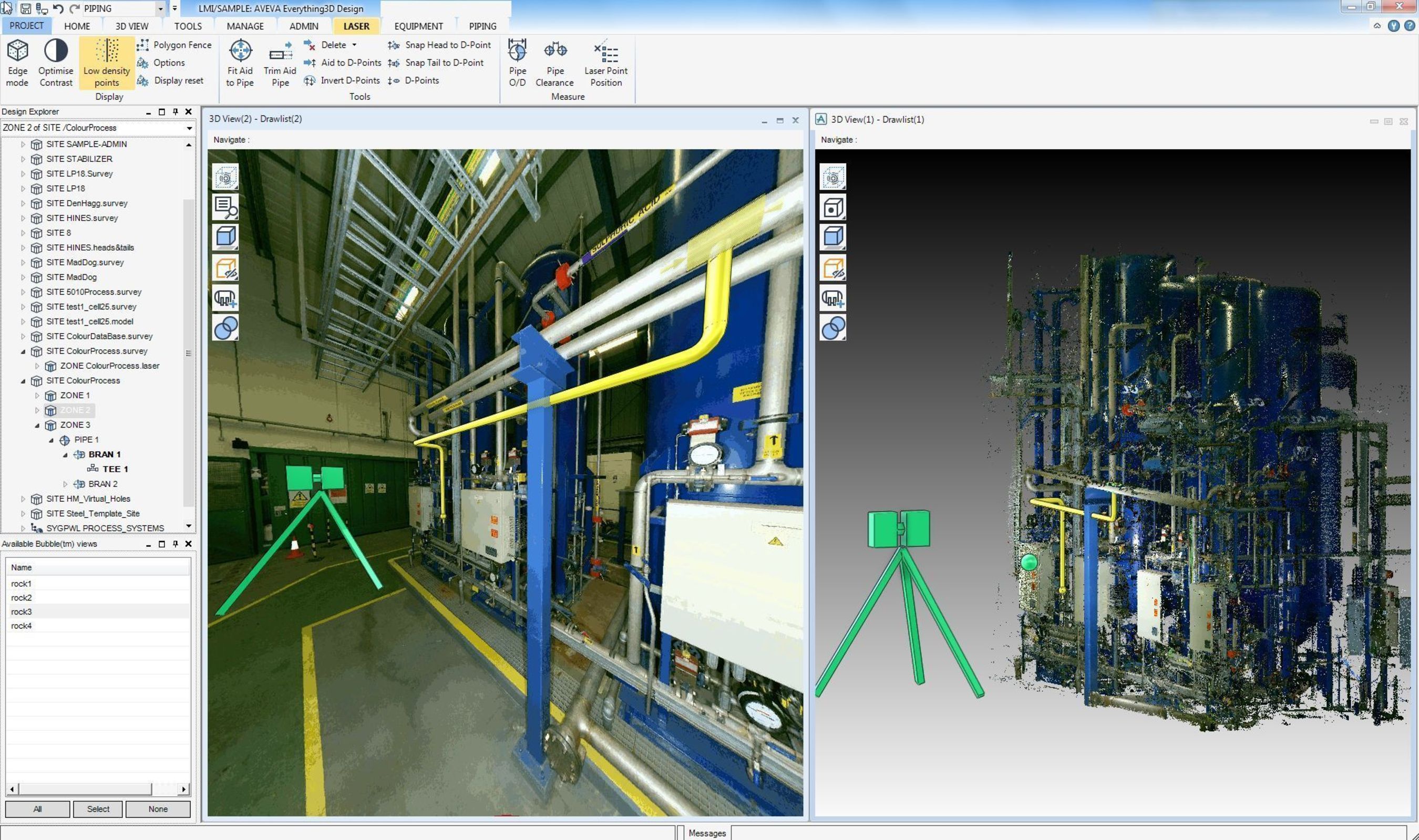 Laser scanning technology integrated with design modelling in AVEVA Everything3D (E3D) (PRNewsFoto/Aveva Group Plc)