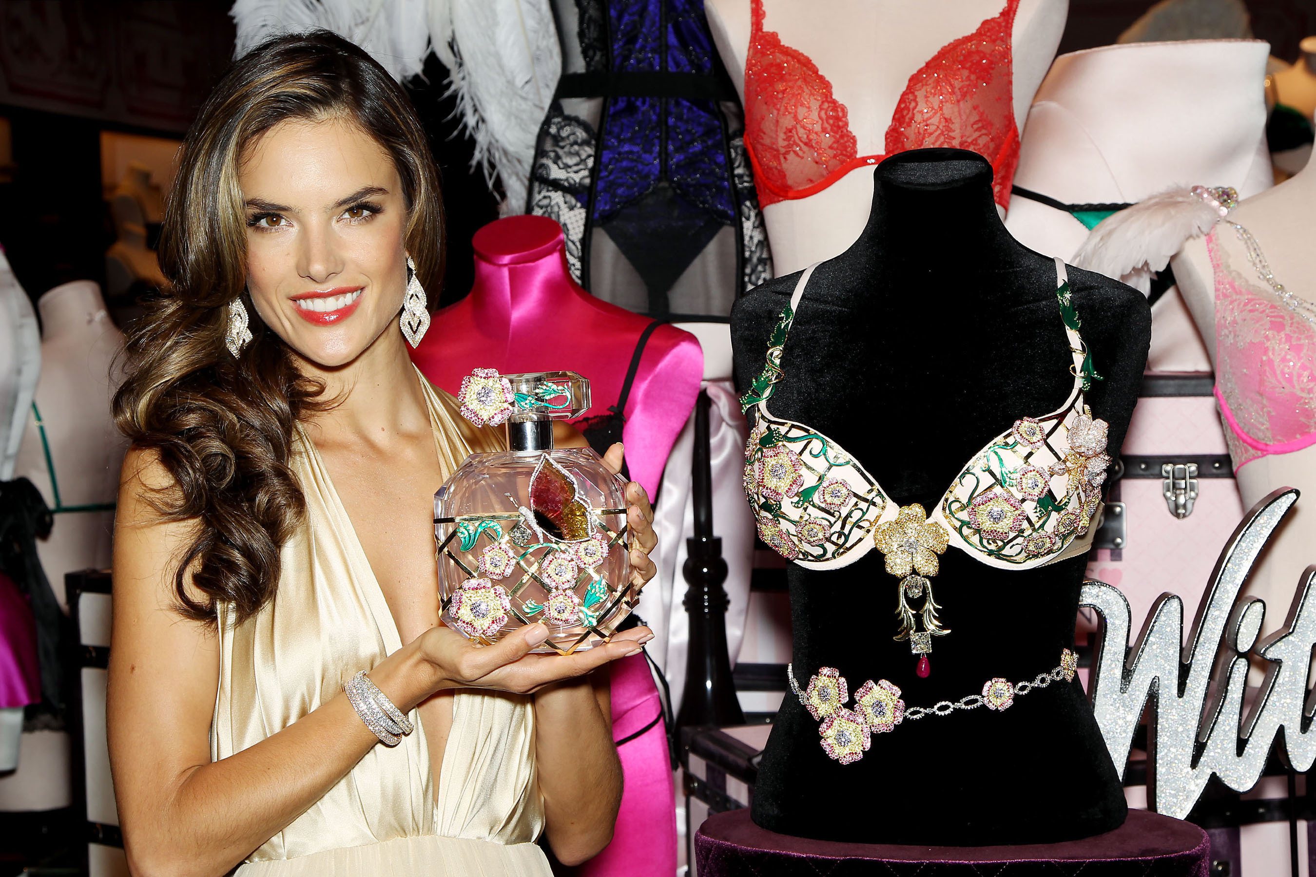 Alessandra Ambrosio poses in a $2.5 million Victoria's Secret Floral  Fantasy bra - Luxurylaunches