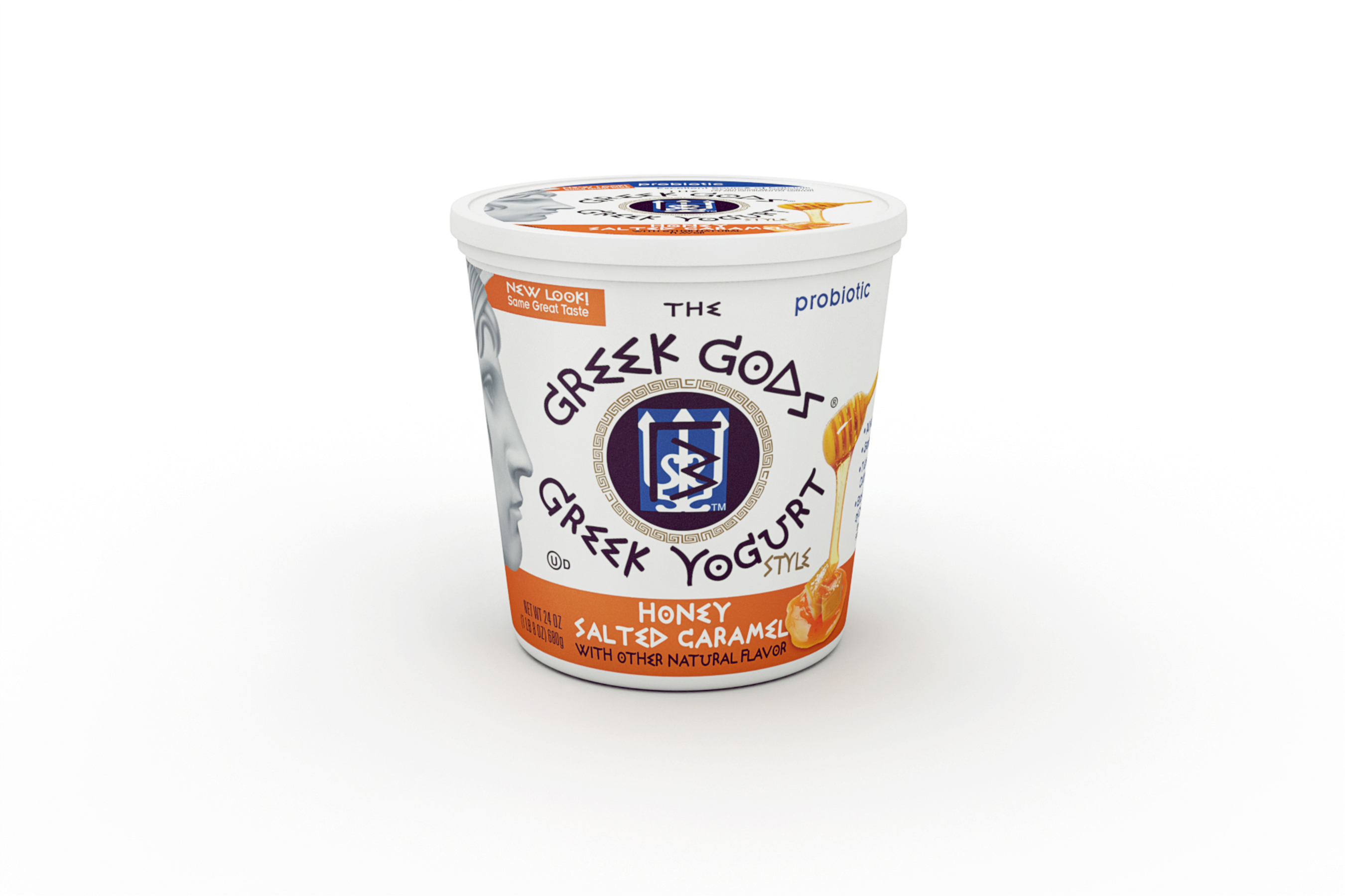 The Greek Gods(R) Honey Salted Caramel Greek-Style Yogurt. (PRNewsFoto/The Hain Celestial Group, Inc.) (PRNewsFoto/THE HAIN CELESTIAL GROUP, INC.)