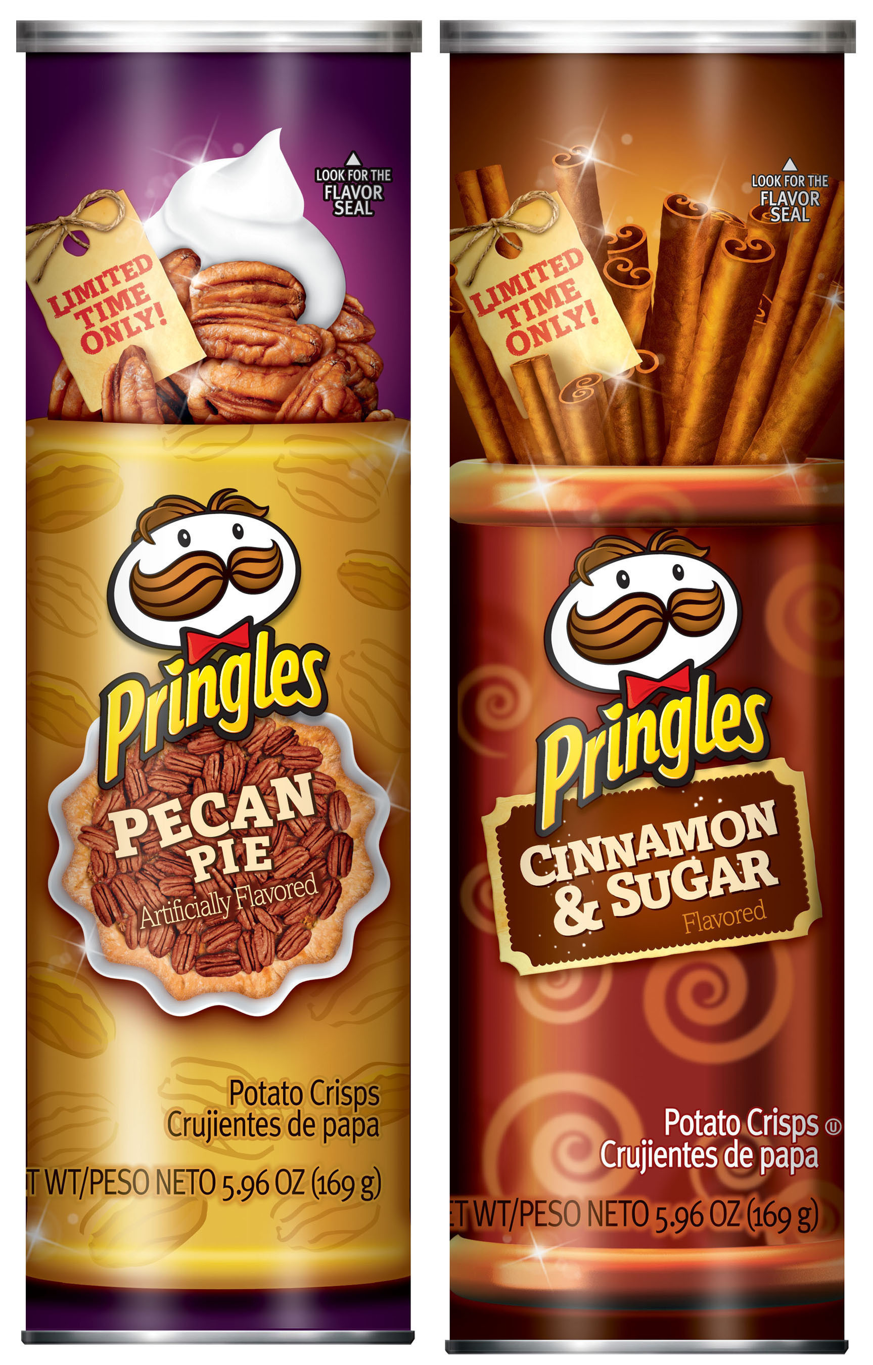 Pringles Pecan Pie and Cinnamon & Sugar Holiday Flavors. (PRNewsFoto/Kellogg Company) (PRNewsFoto/KELLOGG COMPANY)