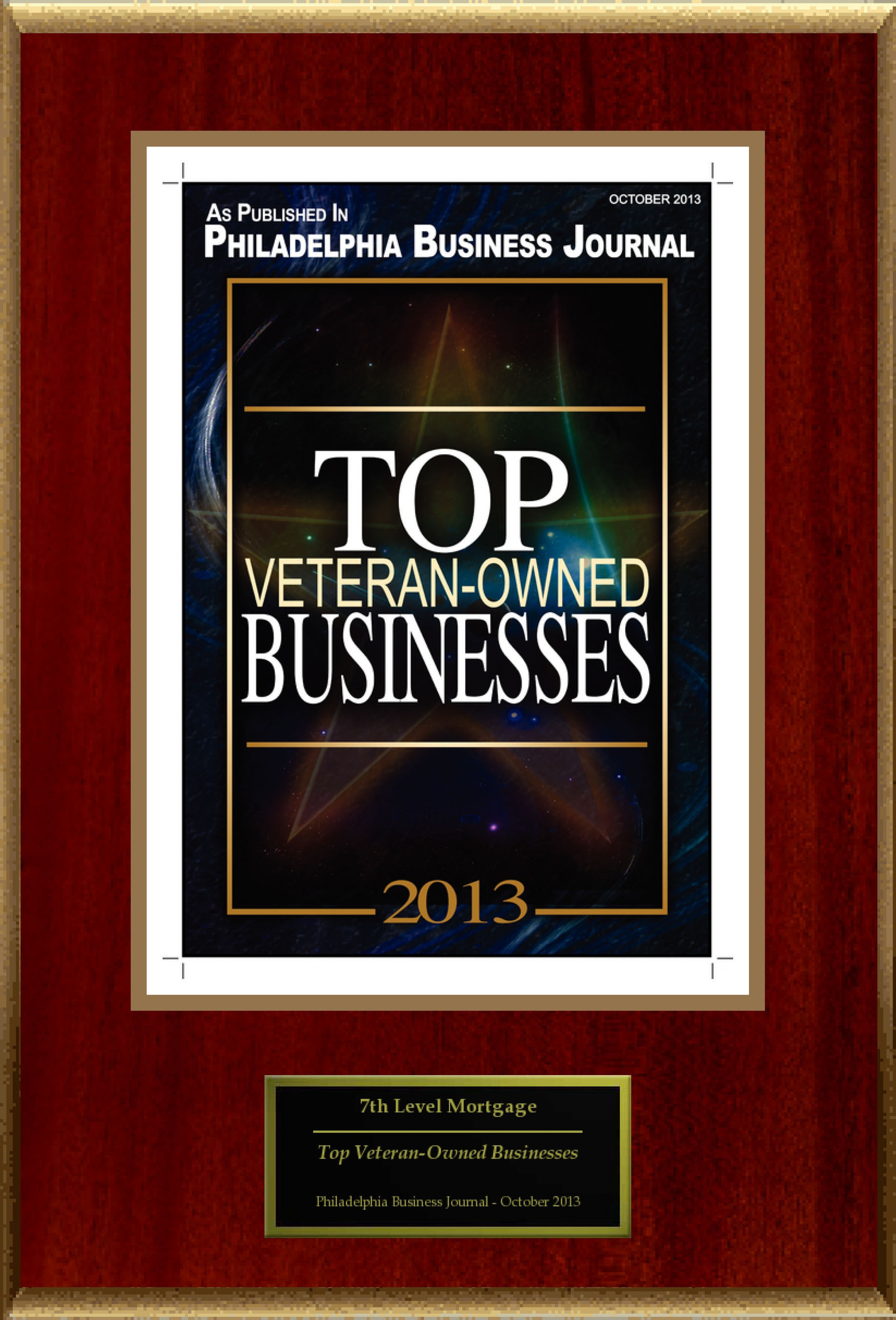 7th Level Mortgage LLC Selected For "Top Veteran-Owned Businesses". (PRNewsFoto/7th Level Mortgage LLC) (PRNewsFoto/7TH LEVEL MORTGAGE LLC)