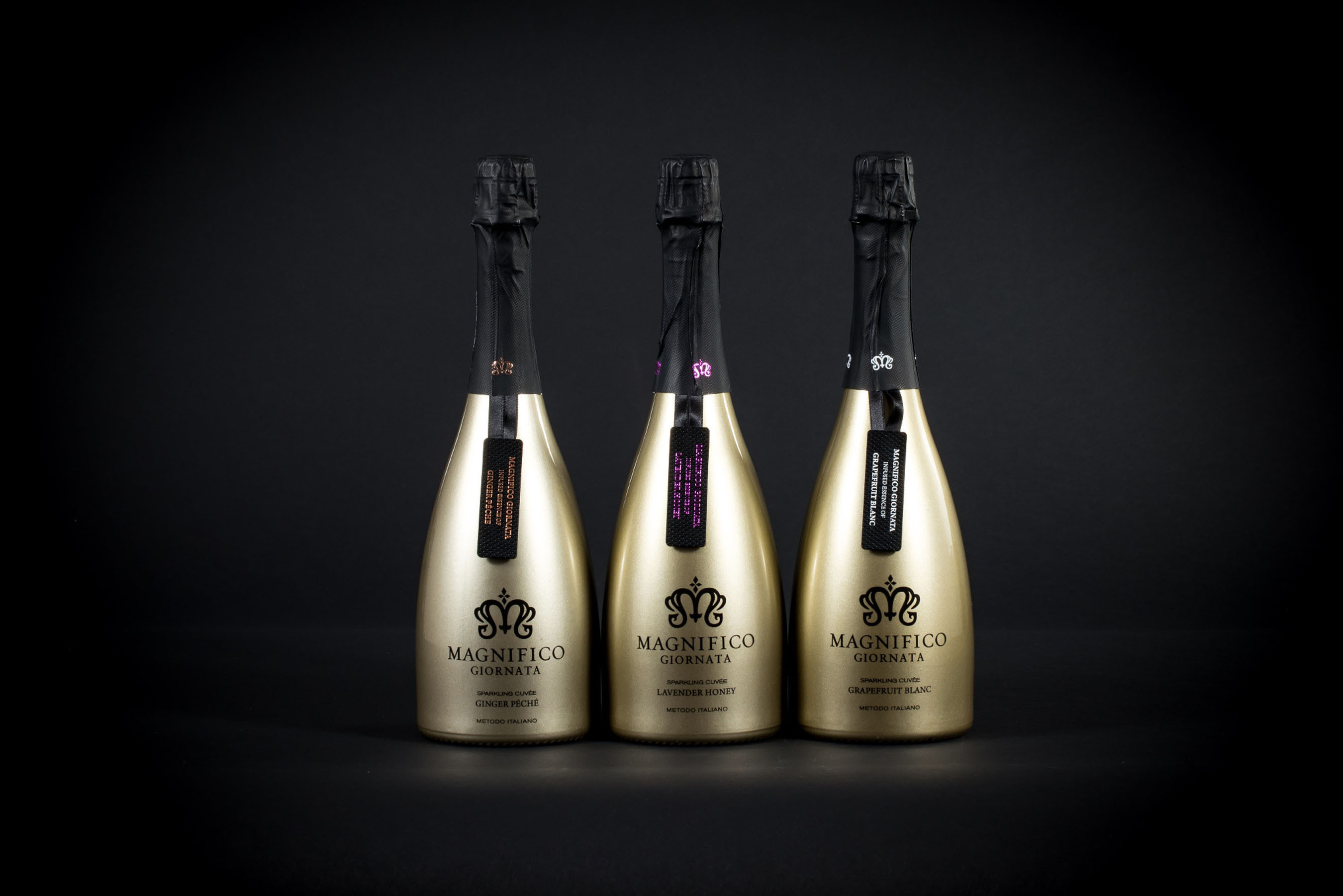 Magnifico's Infused Essence Collection features all-natural essences sourced exclusively from France to create three distinct profiles: Ginger Peche, Grapefruit Blanc and Lavender Honey. (PRNewsFoto/Diamond Brands Inc.) (PRNewsFoto/DIAMOND BRANDS INC.)