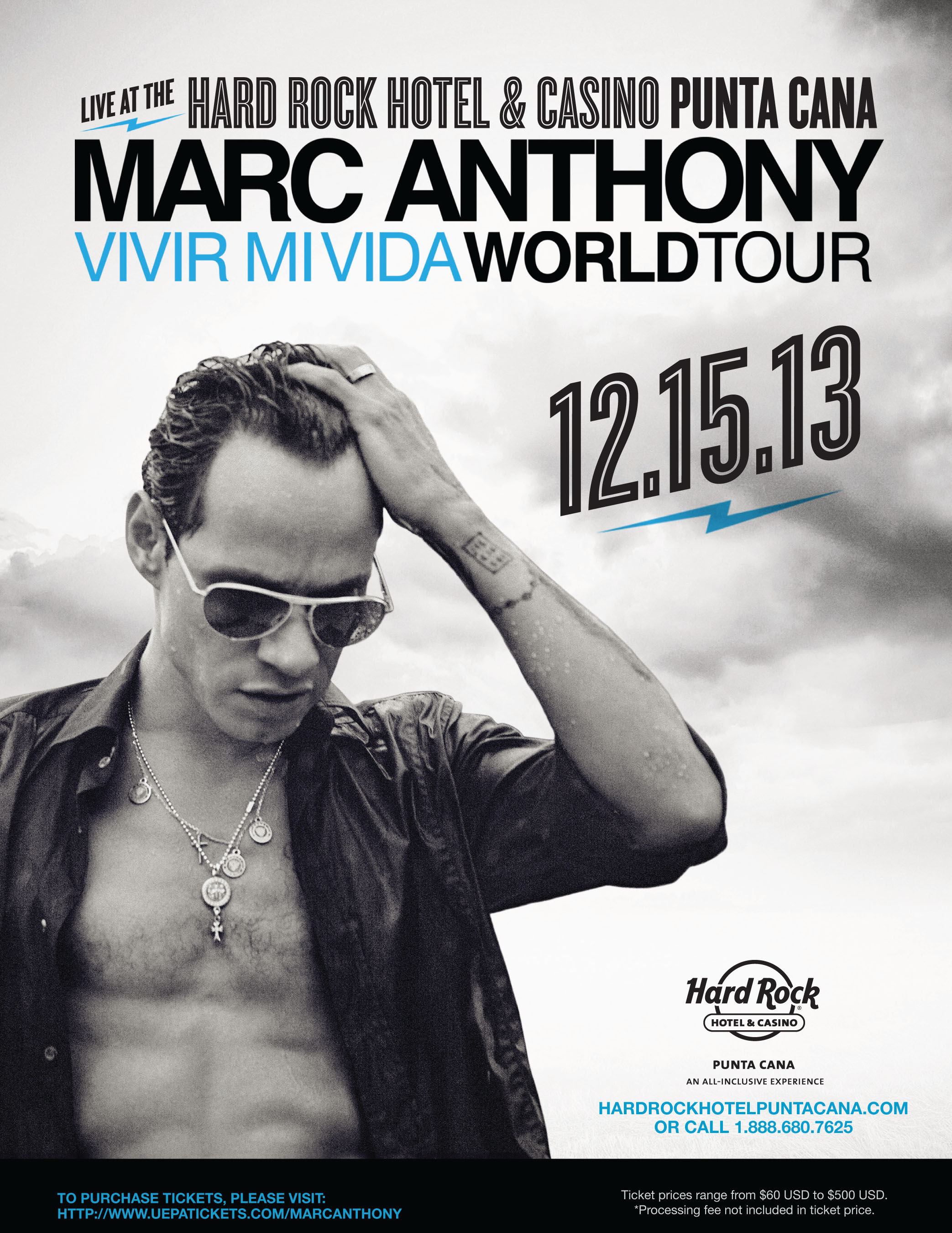 International Superstar Marc Anthony Brings His "Vivir Mi Vida" World Tour To Hard Rock Hotel & Casino Punta Cana. (PRNewsFoto/All Inclusive Collection) (PRNewsFoto/ALL INCLUSIVE COLLECTION)