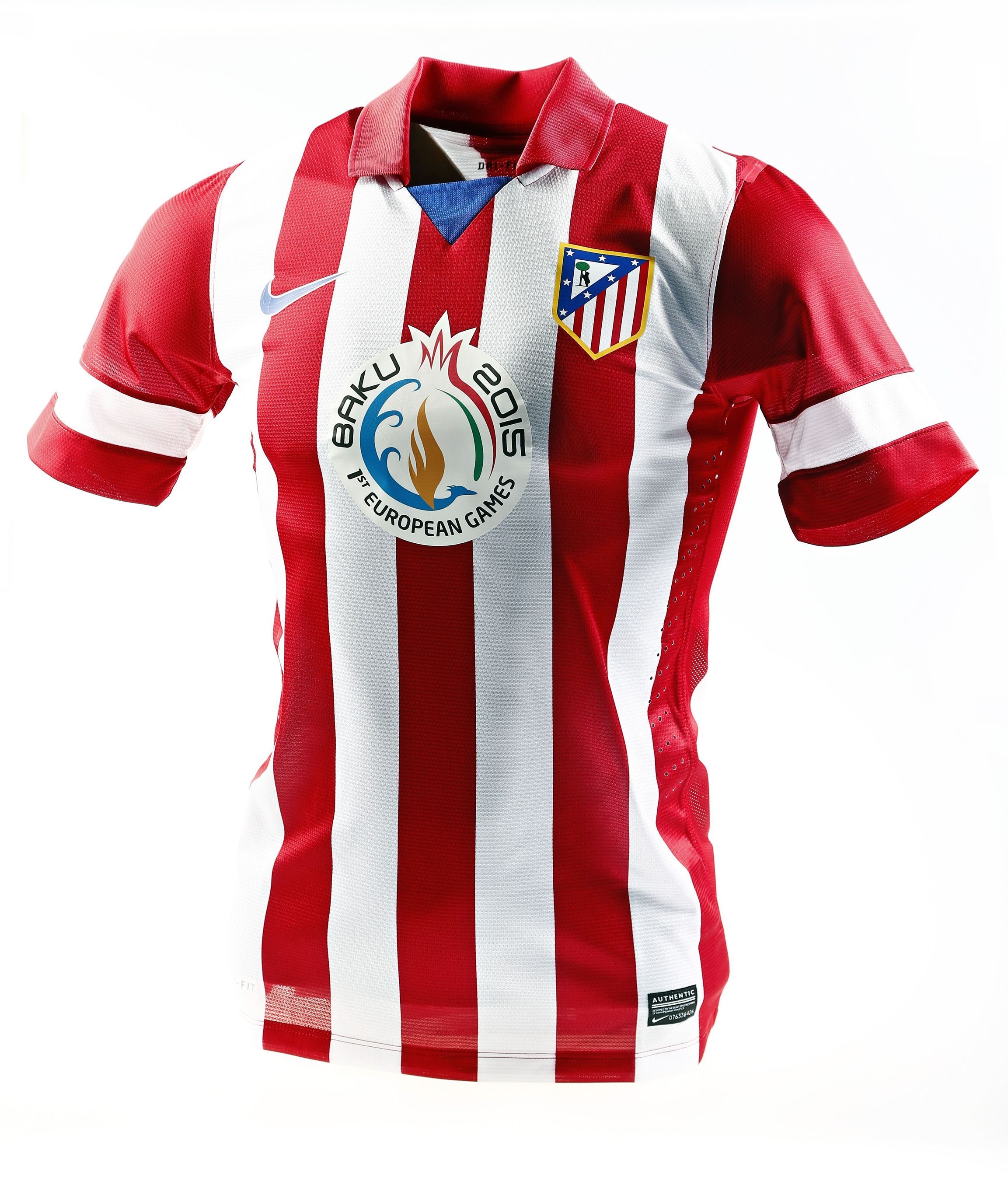 AtlÃ©tico Madridâ€™s new kit, featuring the Baku 2015 logo (PRNewsFoto/Baku 2015)