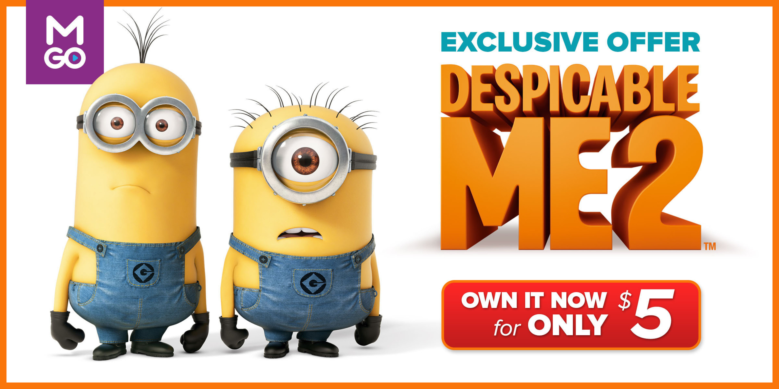 Despicable Me 2 For Just $5: M-GO Changes The Despicably Stressful Holiday Time To The Most Delightful With An Unbeatable Offer. (PRNewsFoto/M-GO) (PRNewsFoto/M-GO)