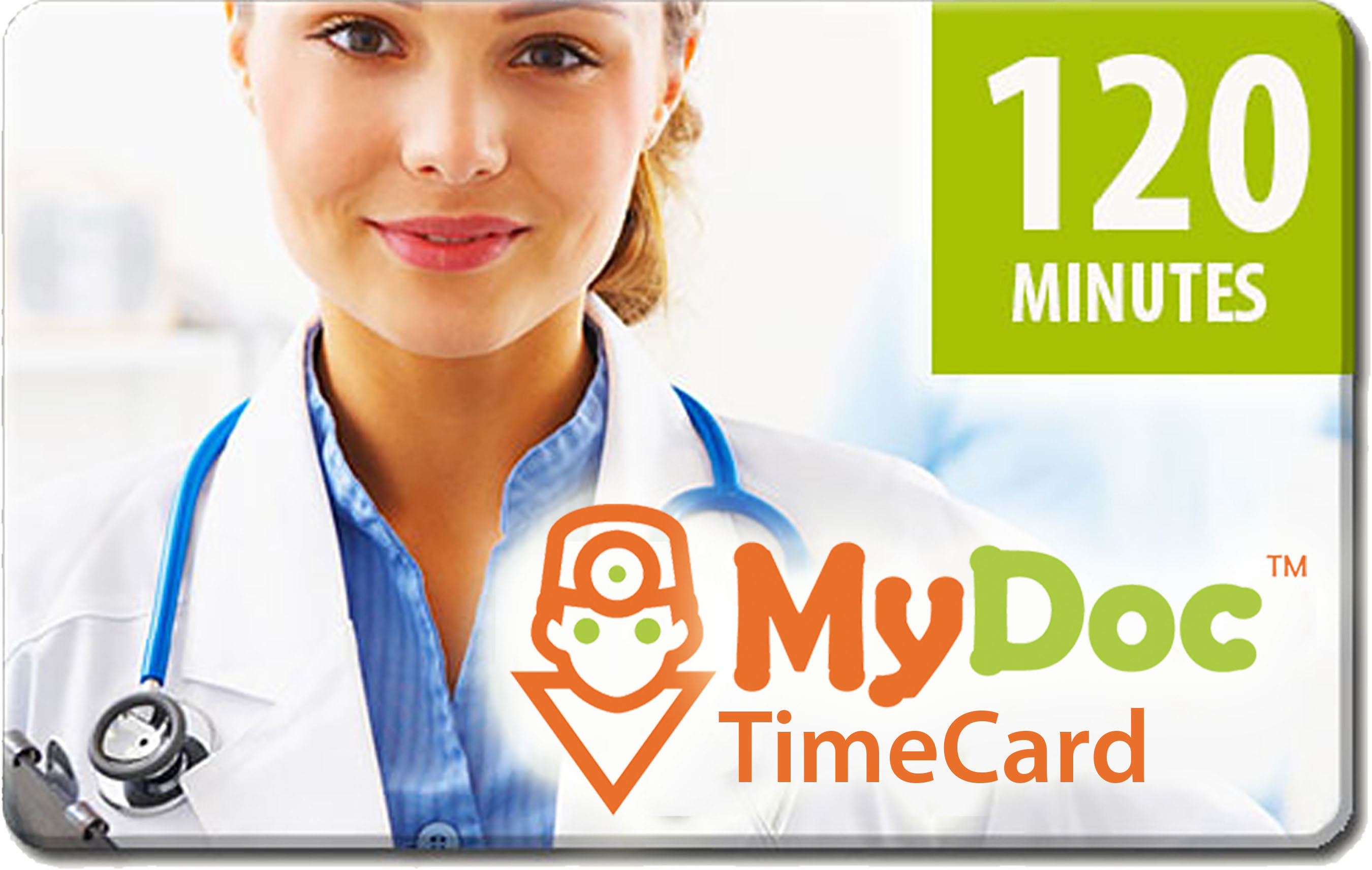 MyDoc 120 Minute TimeCard. (PRNewsFoto/MyDocTV.com, Inc.) (PRNewsFoto/MYDOCTV.COM, INC.)