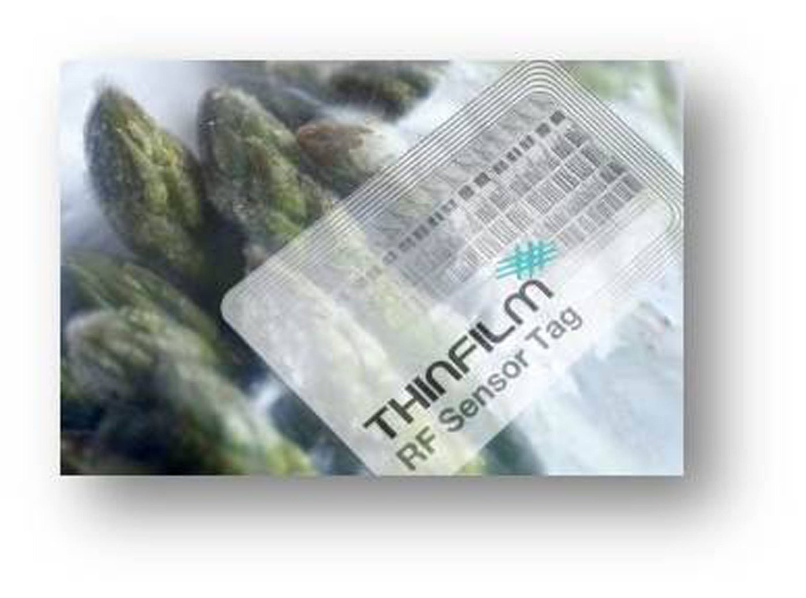 RFID & Asparagus: A Printed Tag includes a Sensor, Memory and Display Capabilities. Courtesy, ThinFilm Corp. Corp. (PRNewsFoto/FlexTech Alliance) (PRNewsFoto/FLEXTECH ALLIANCE)