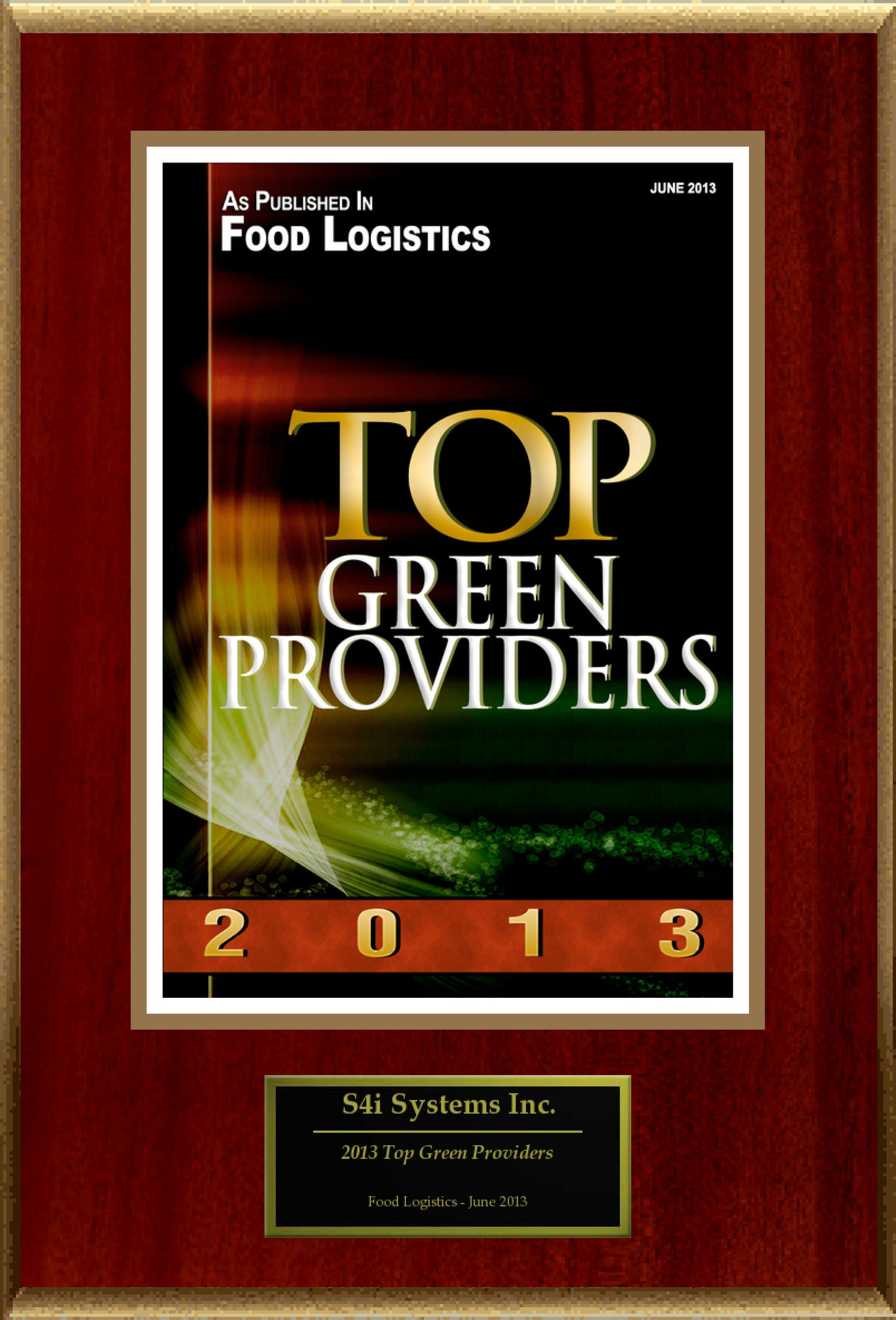 S4i Systems Inc Selected For "2013 Top Green Providers". (PRNewsFoto/S4i Systems Inc) (PRNewsFoto/S4I SYSTEMS INC)