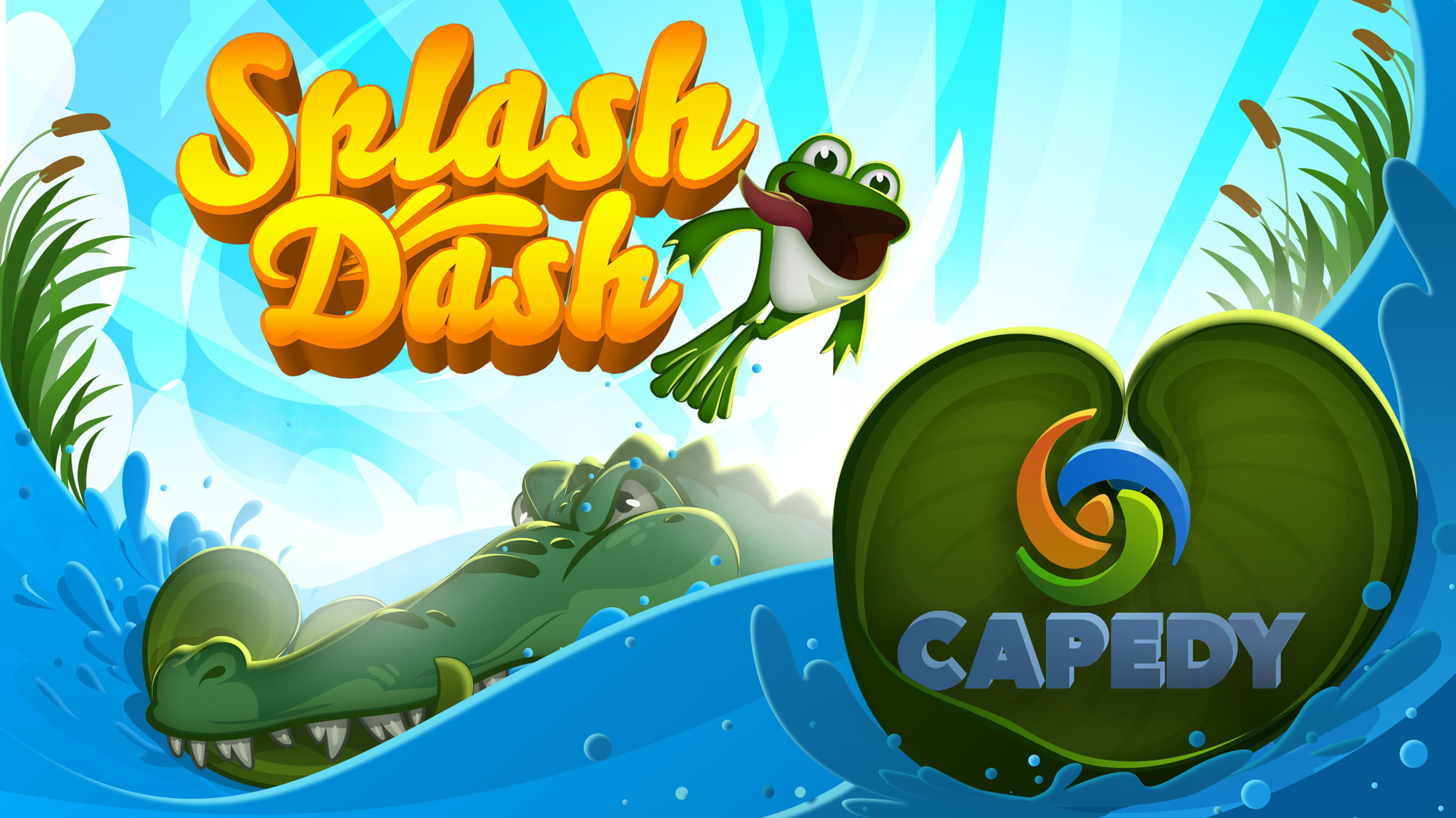 In the iOS game Splash Dash, you help Tad the frog jump upstream using lily pads, flowers, grasshoppers, turtles and more to avoid Clementine the Crocodile. With its bright and inviting graphics and whimsical music, Splash Dash is addictively fun. By simply tilting your device back and forth you can help Tad gather coins, bounce off bubbles, avoid crocodiles and take advantage of other friendly creatures to get as far upstream as he can. The game is simple, entertaining and even allows users to customize Tad with various colors and accessories.Please visit http://www.splashdashgame.com for more information. (PRNewsFoto/Capedy LLC) (PRNewsFoto/CAPEDY LLC)