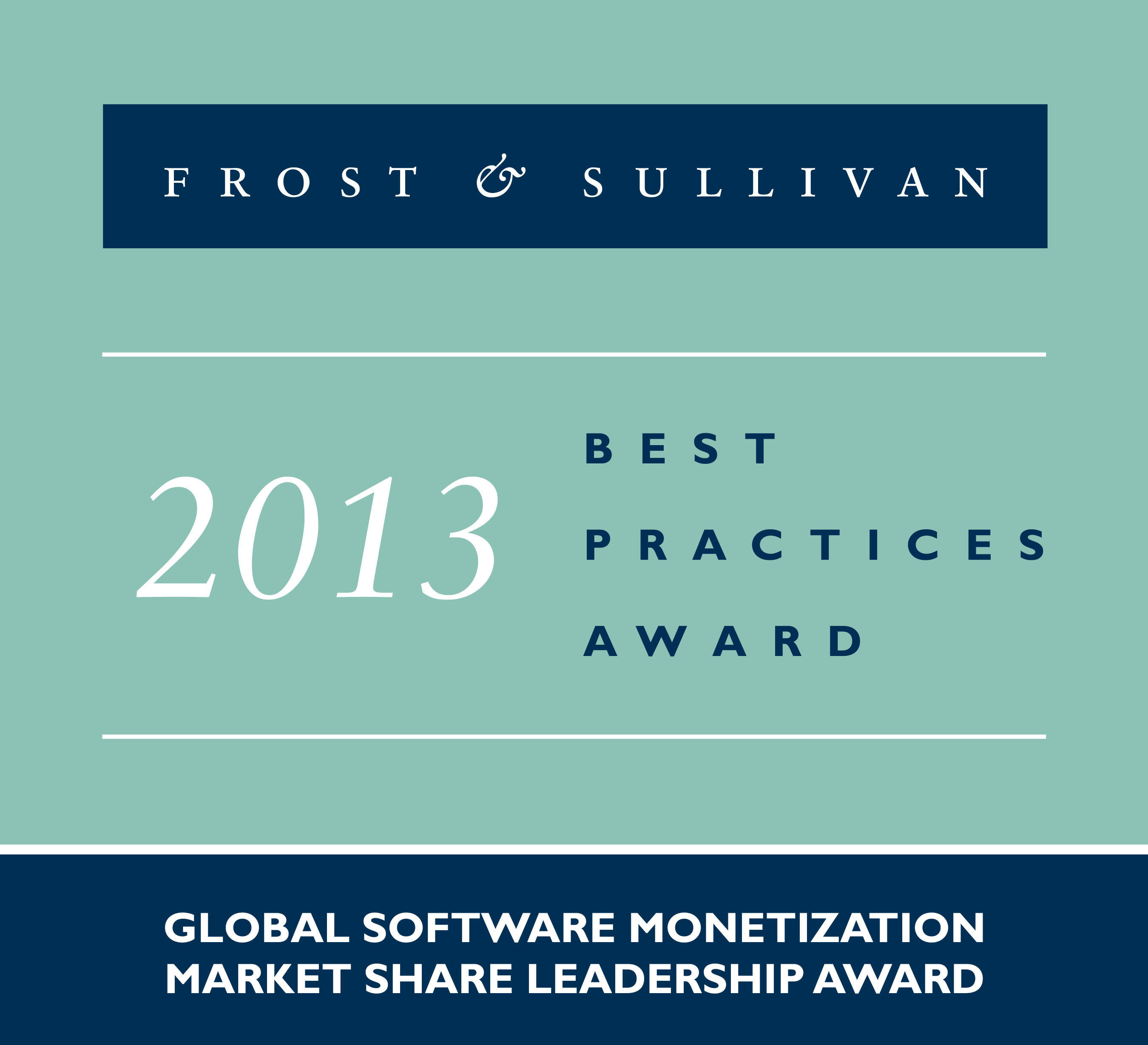 Frost & Sullivan has presented SafeNet with the prestigious Market Share Leadership Award for its leadership in the global software monetization market. (PRNewsFoto/SAFENET)