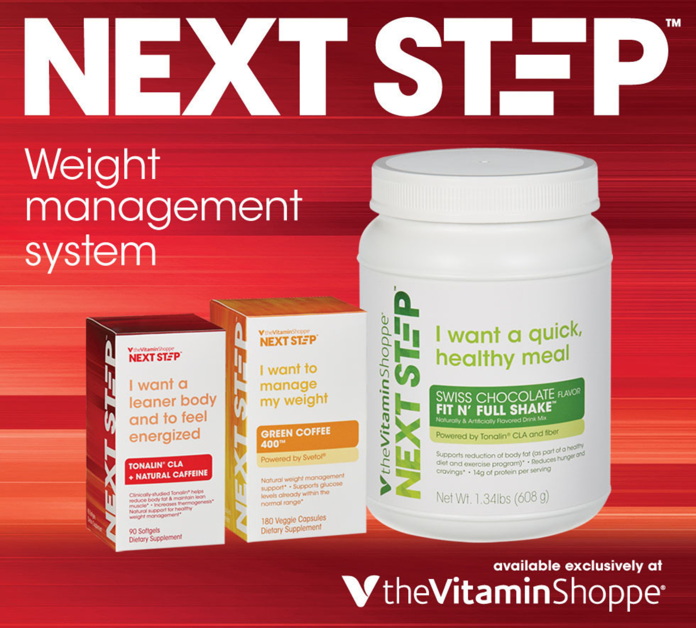 The Vitamin Shoppe(R) introduces Next Step(TM), a new weight management line that can be personalized to wherever an individual is on their health and wellness journey. (PRNewsFoto/The Vitamin Shoppe) (PRNewsFoto/THE VITAMIN SHOPPE)