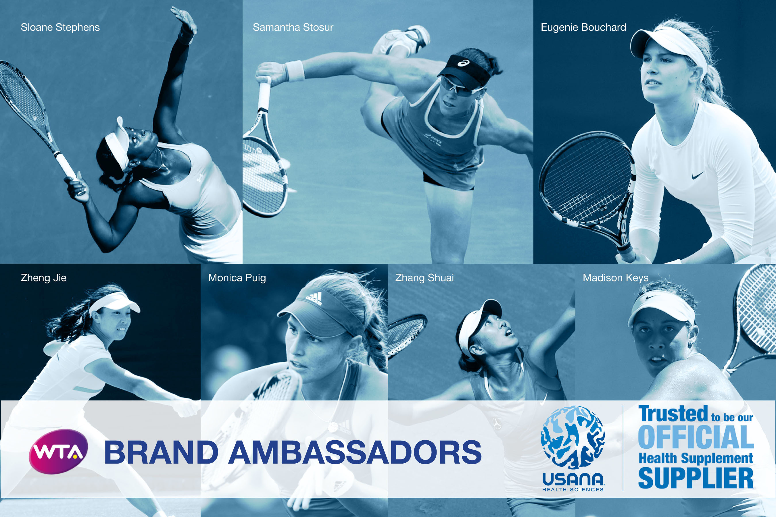 USANA's WTA Brand Ambassadors. (PRNewsFoto/USANA Health Sciences, Inc.) (PRNewsFoto/USANA HEALTH SCIENCES, INC.)