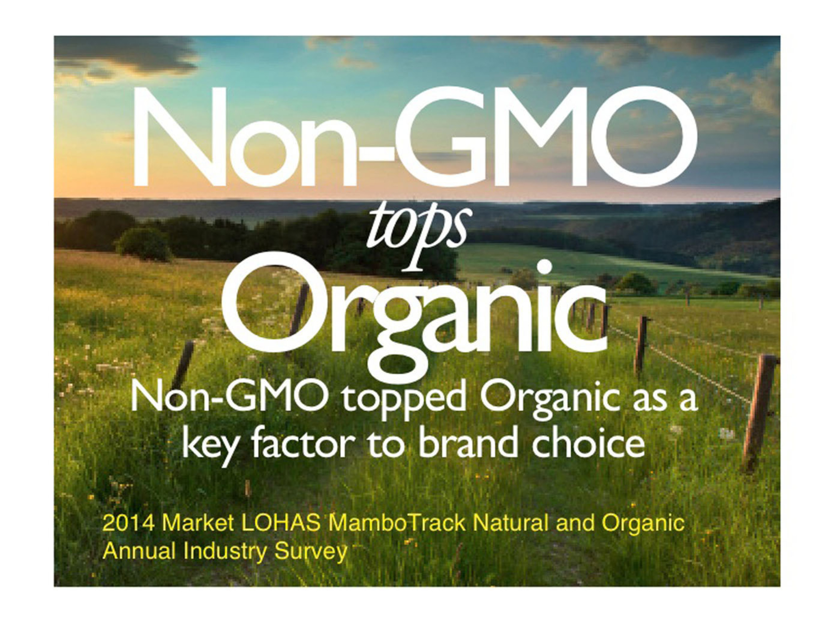 Non-GMO tops Organics in Brand Choice 2014 Market LOHAS MamboTrack Natural & Organic Consumer Research. Infographic by Vittles Food Marketing. (PRNewsFoto/Market LOHAS (Lifestyle Of Health And Sustainability)) (PRNewsFoto/MARKET LOHAS (LIFESTYLE OF ...)