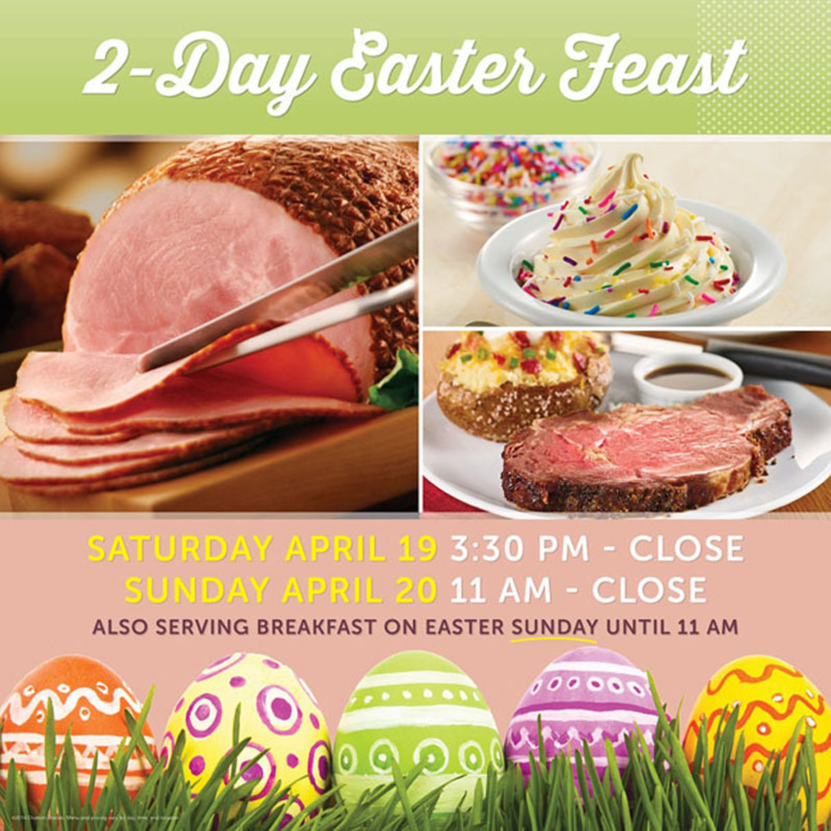 Celebrate Easter with Ryan's, HomeTown Buffet and Old Country Buffet as they serve up family favorites all weekend long. (PRNewsFoto/Ovation Brands) (PRNewsFoto/OVATION BRANDS)