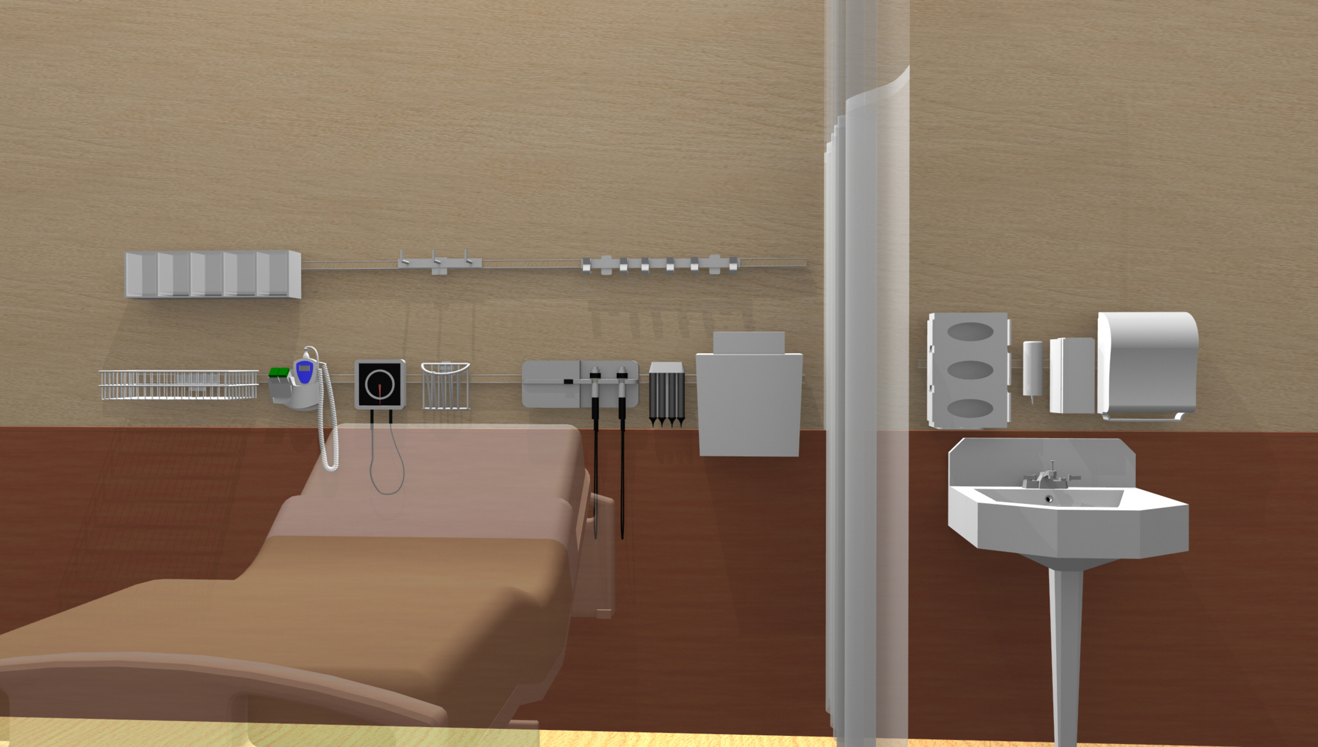 3D Rendering of "Fairfield" Style Evolution Rail in a Hospital
 (PRNewsFoto/Paladin Medical Products LLC)