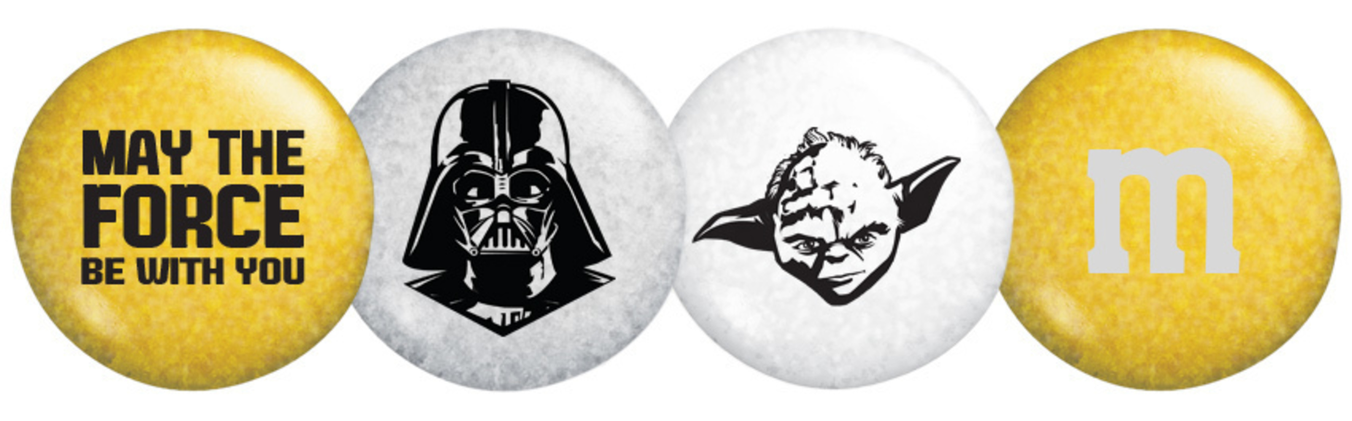 MY M&M'S(R) releases Star Wars-themed MY M&M'S chocolate candies to celebrate 'May the 4th'. Products include special M&M'S blends featuring well-known Star Wars phrases and characters, like Darth Vader and Yoda, along with unique merchandise like candy dispensers, favor tins, gift boxes and more (PRNewsFoto/Mars Retail Group)
