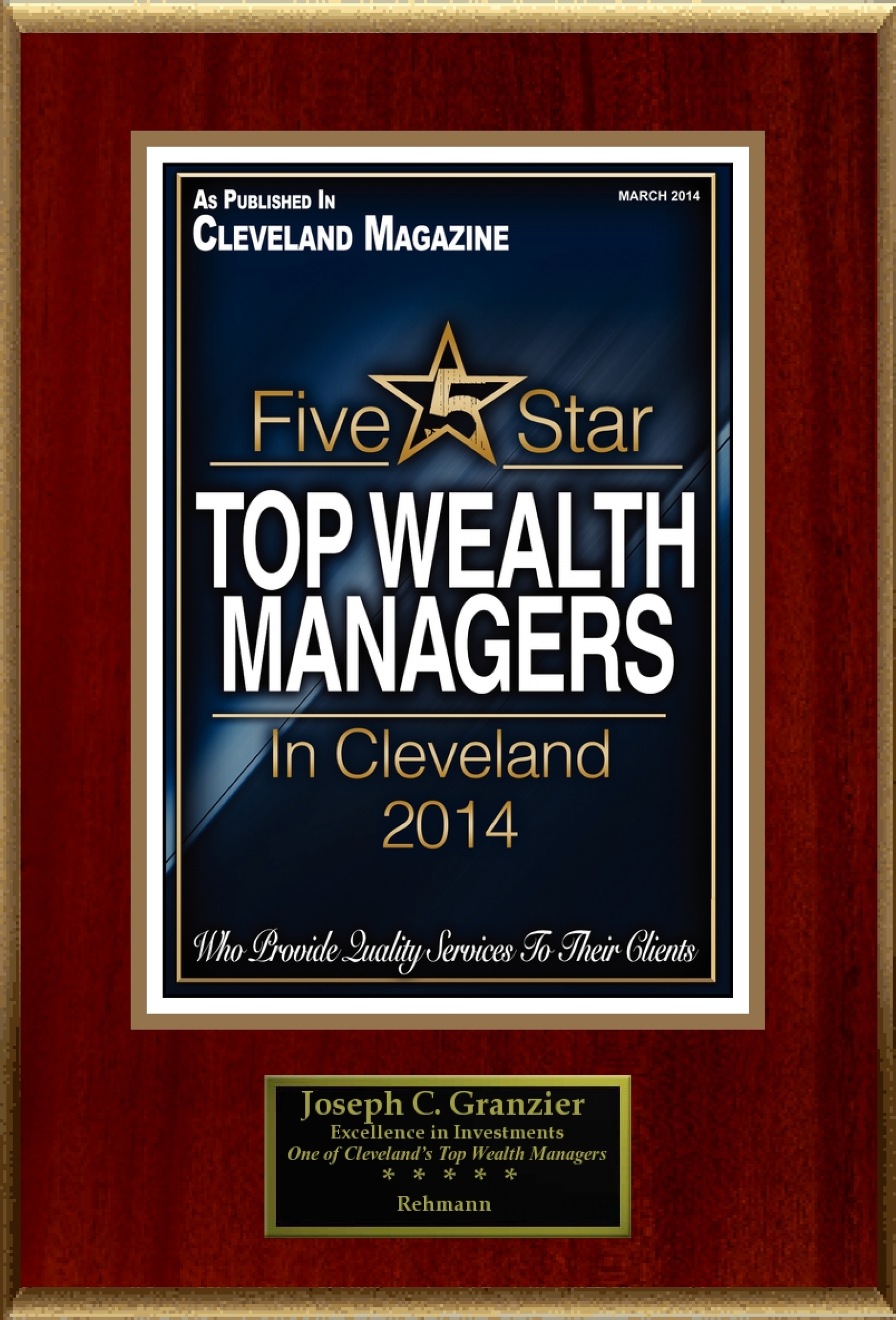 Joseph C. Granzier Selected For "Top Wealth Managers In Cleveland" (PRNewsFoto/American Registry)