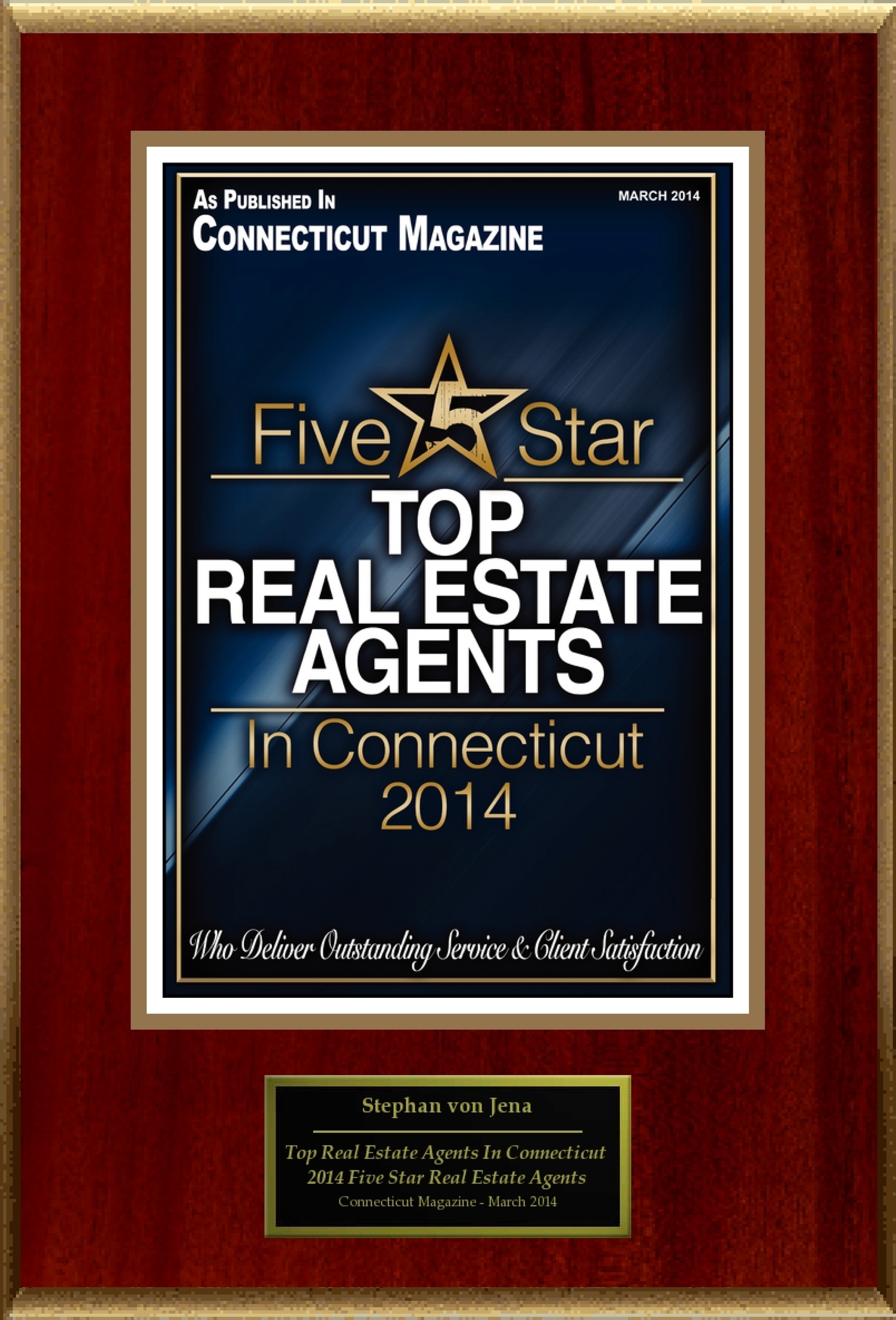 Stephan Von Jena Selected For "Top Real Estate Agents In Connecticut" (PRNewsFoto/American Registry)
