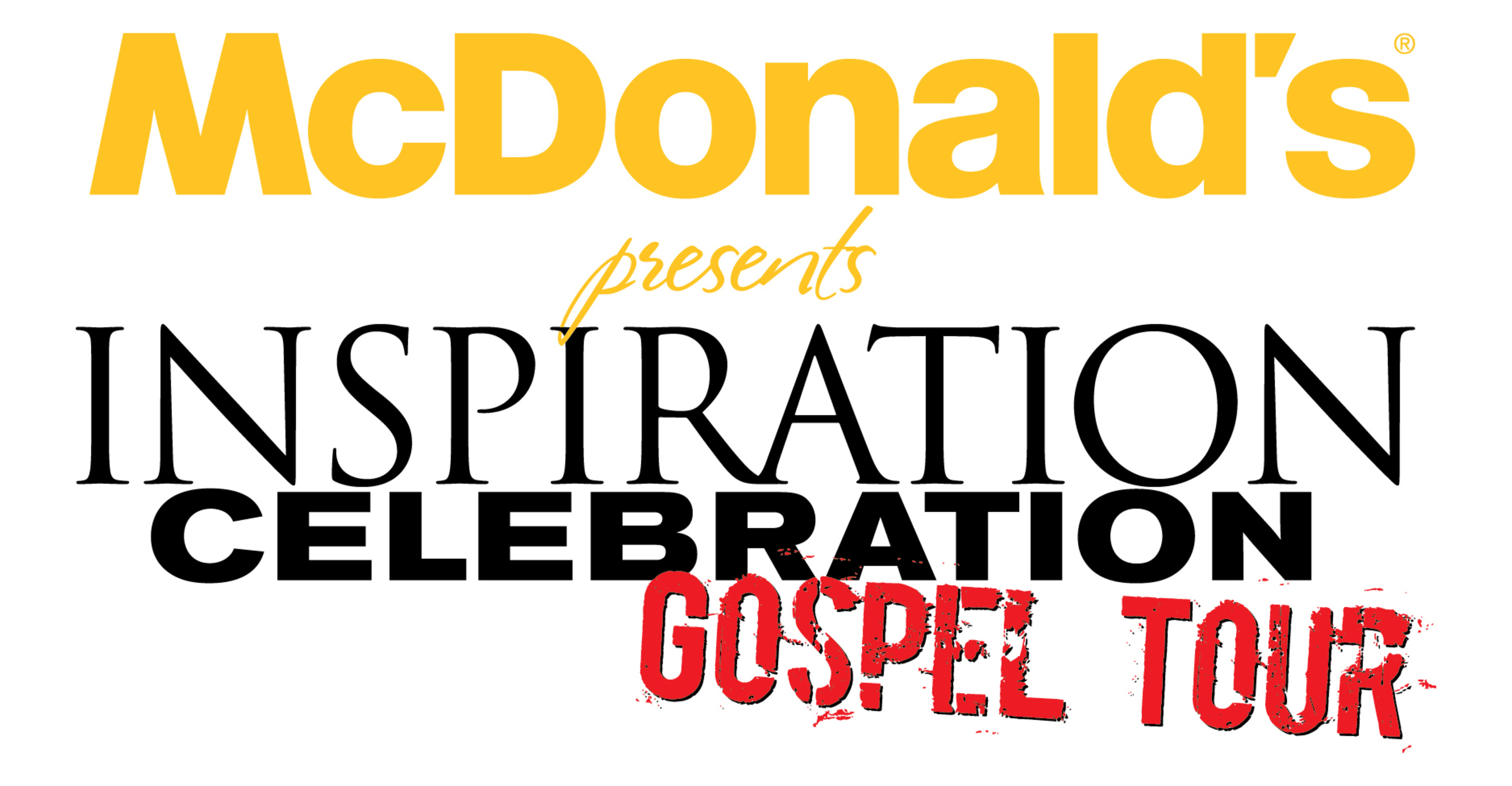 McDonald's Inspiration Celebration Gospel Tour (ICGT) is back and better than ever and features some of gospel music's biggest acts. Gospel music veteran Erica Campbell and comedian Jonathan Slocumb will co-host. Joining them will be Anthony Brown & Group TherAPy, the Mississippi Mass Choir, Uncle Reece, Moses Tyson, Jr. and Kurt Carr & The Kurt Carr Singers. Back for its eighth year, the free summer concert series sets out May 22 and runs through July 25 to deliver messages of hope and inspiration to communities nationwide and supports the Ronald McDonald House Charities (RMHC). (PRNewsFoto/McDonald's USA)