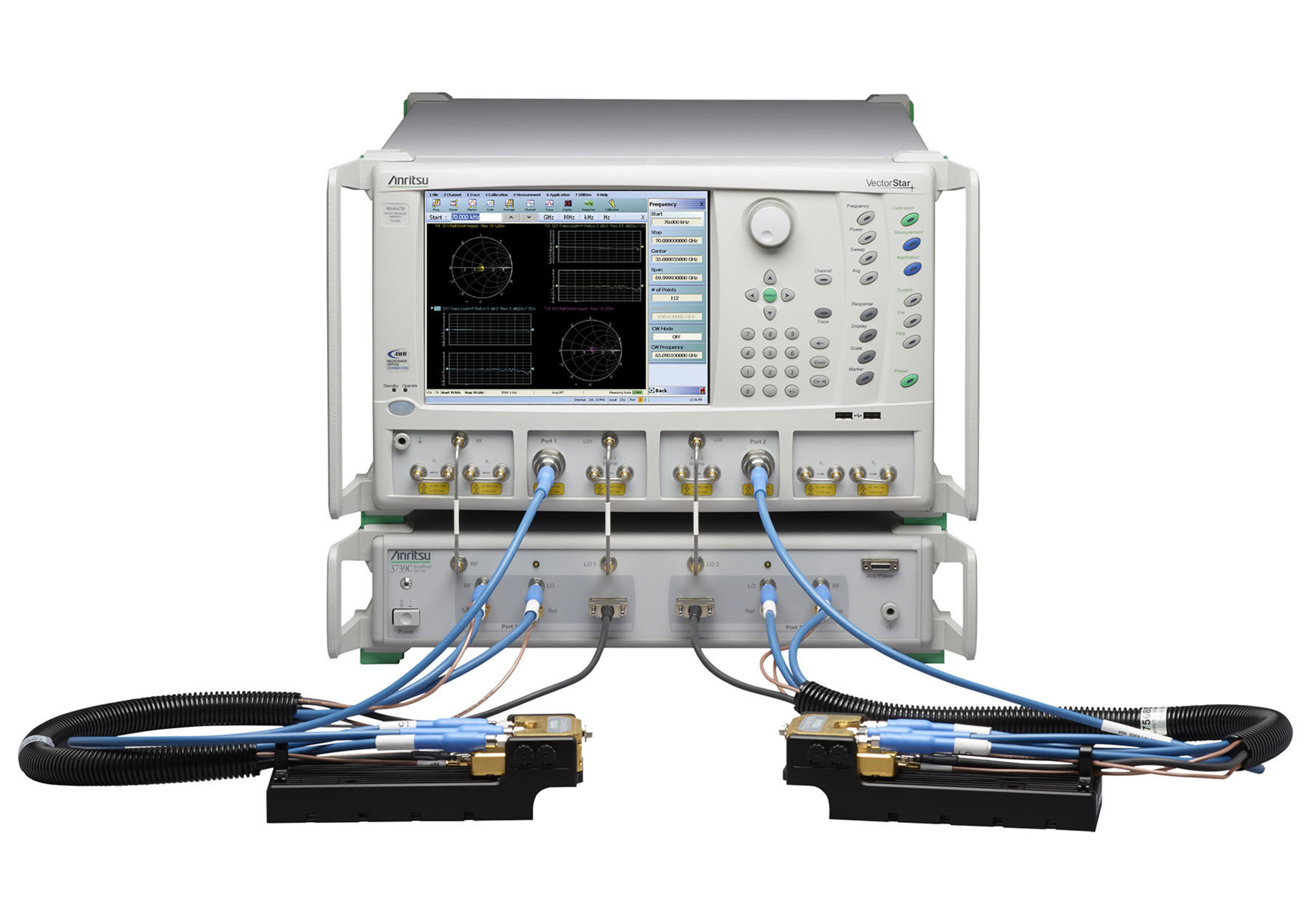 Anritsu VectorStar ME7838D is first broadband VNA system that operates from 70 kHz to 145 GHz in Single Coax Connection.  (PRNewsFoto/Anritsu Company)