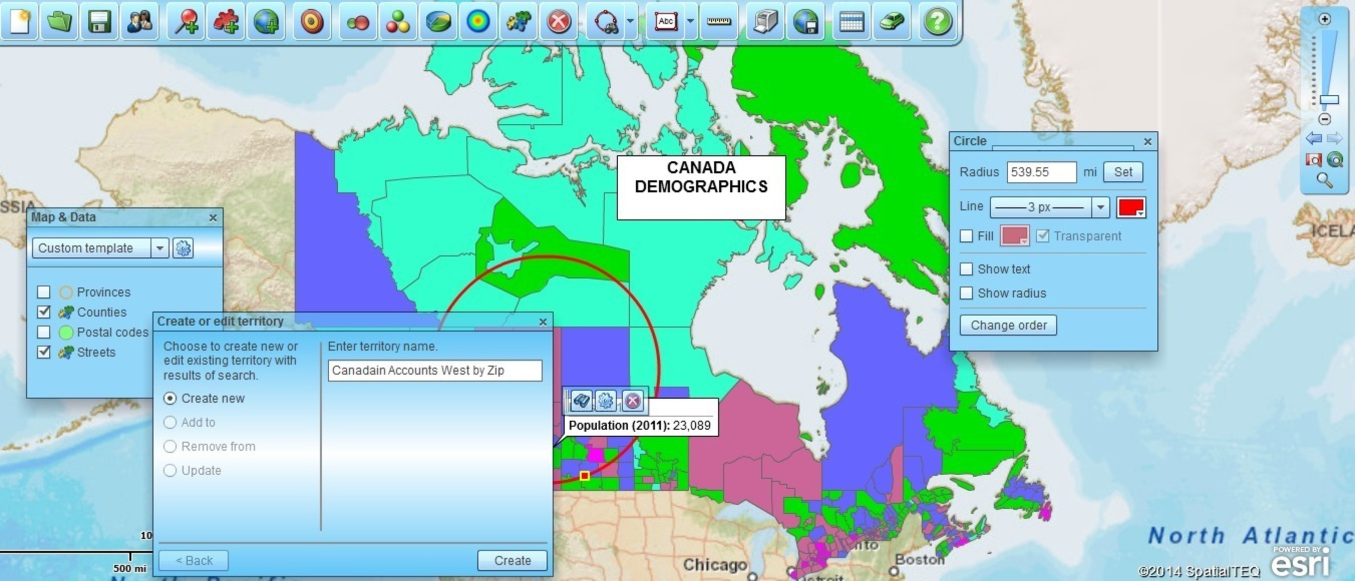  Canadian territory maps & address placement (PRNewsFoto/SpatialTEQ)