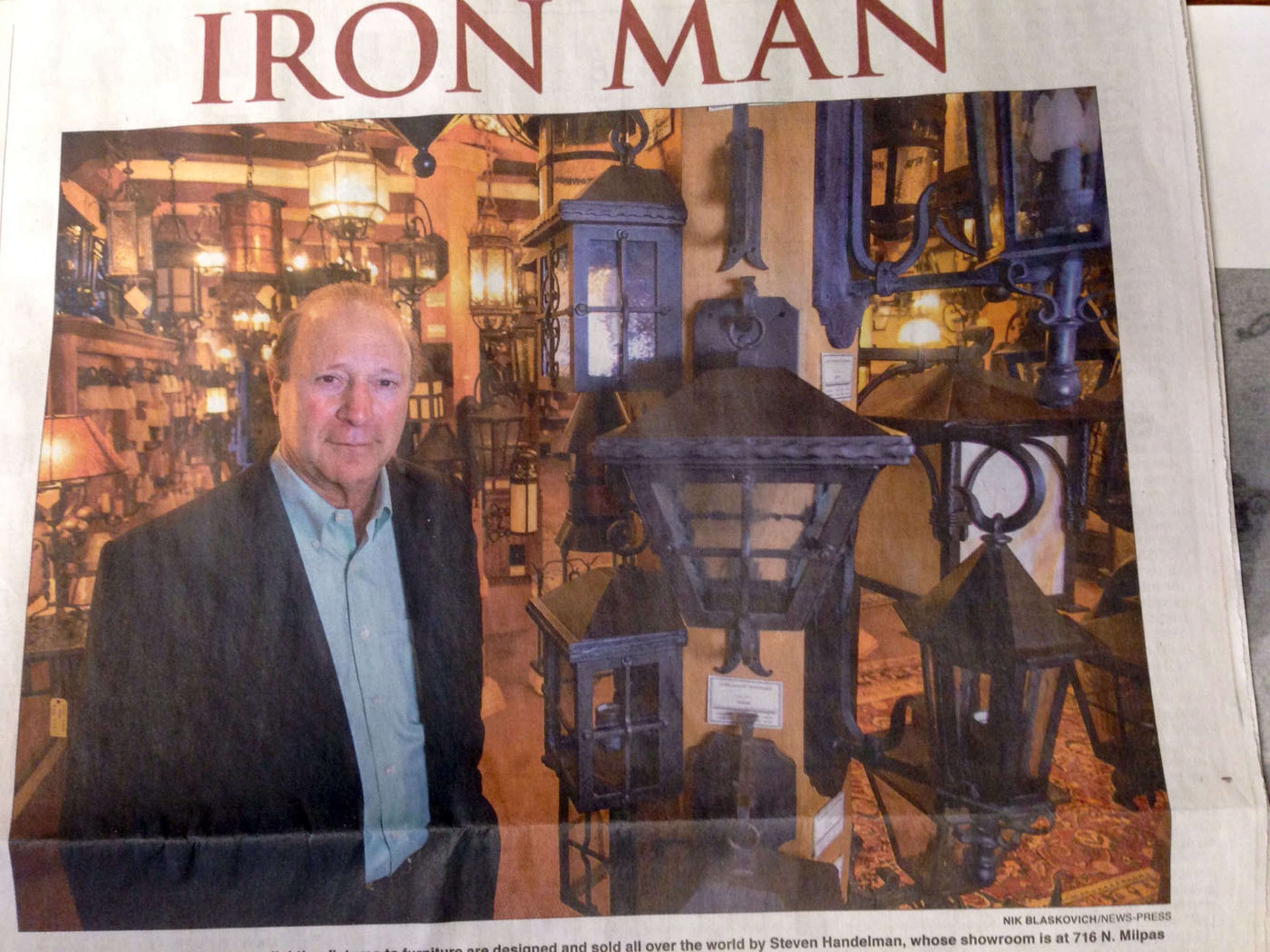 Steven Handelman from Steven Handelman Studios produces internationally top quality wrought iron products; making him a true Iron Man. (PRNewsFoto/Steven Handelman Studios) (PRNewsFoto/STEVEN HANDELMAN STUDIOS)