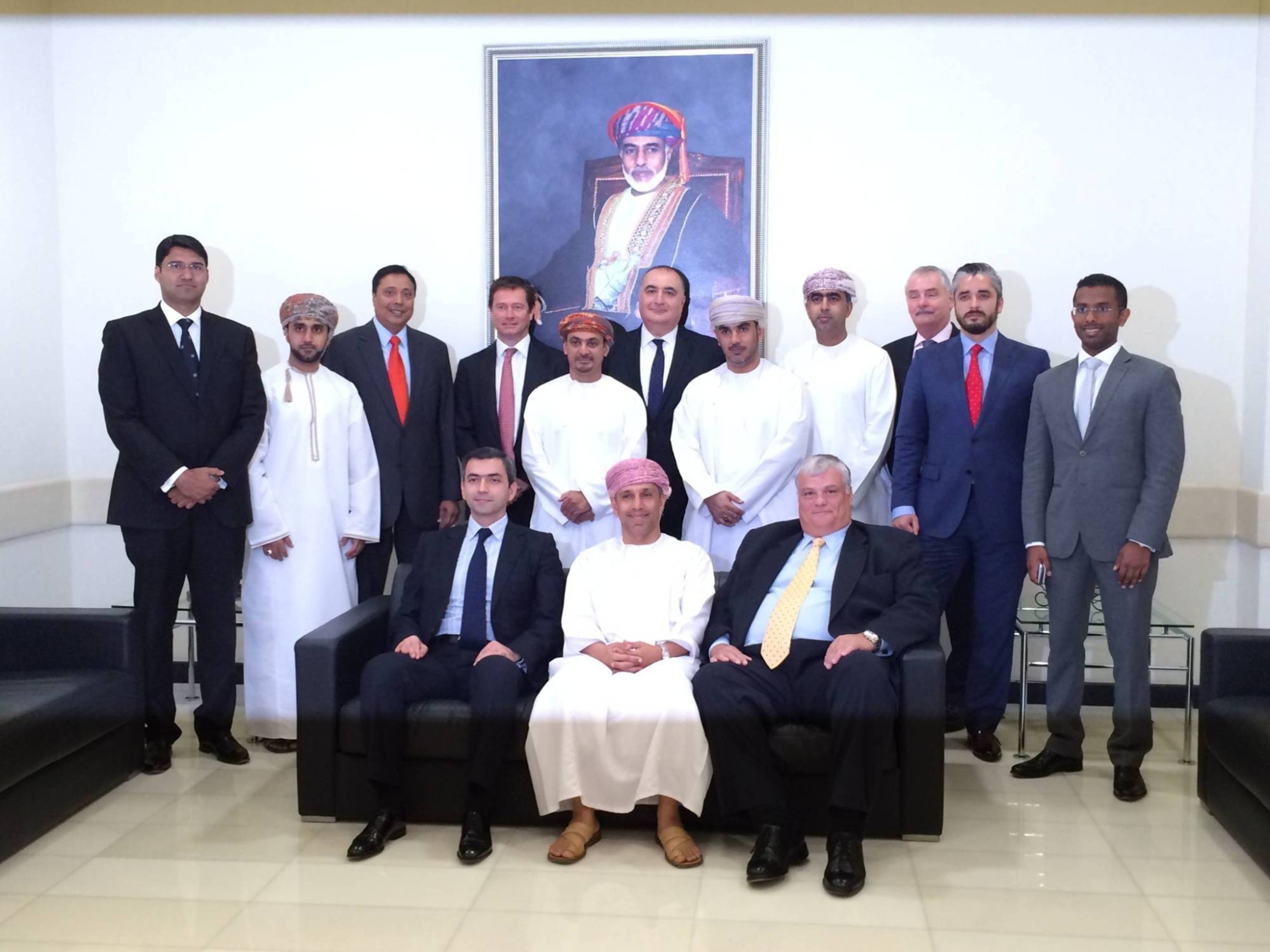 Executive Management from Greenstone, Tri-Star, OIF, and Castell convened in the Oman Investment Fund offices for the signing ceremony of the Shareholder Agreement. (PRNewsFoto/Greenstone Equity Partners)