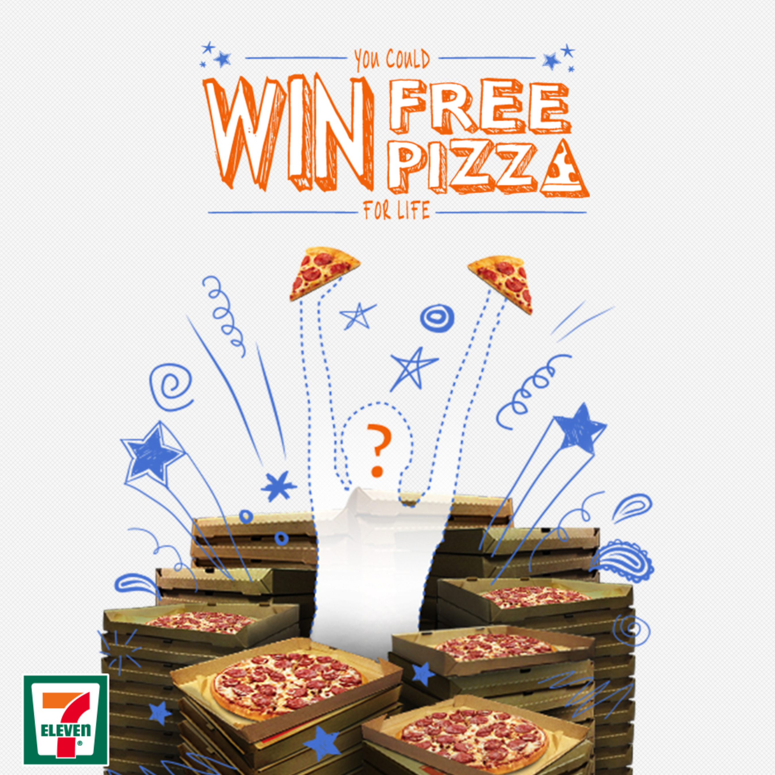 7-Eleven smartphone app offers pizza for life in contest through May 16. (PRNewsFoto/7-Eleven, Inc.)