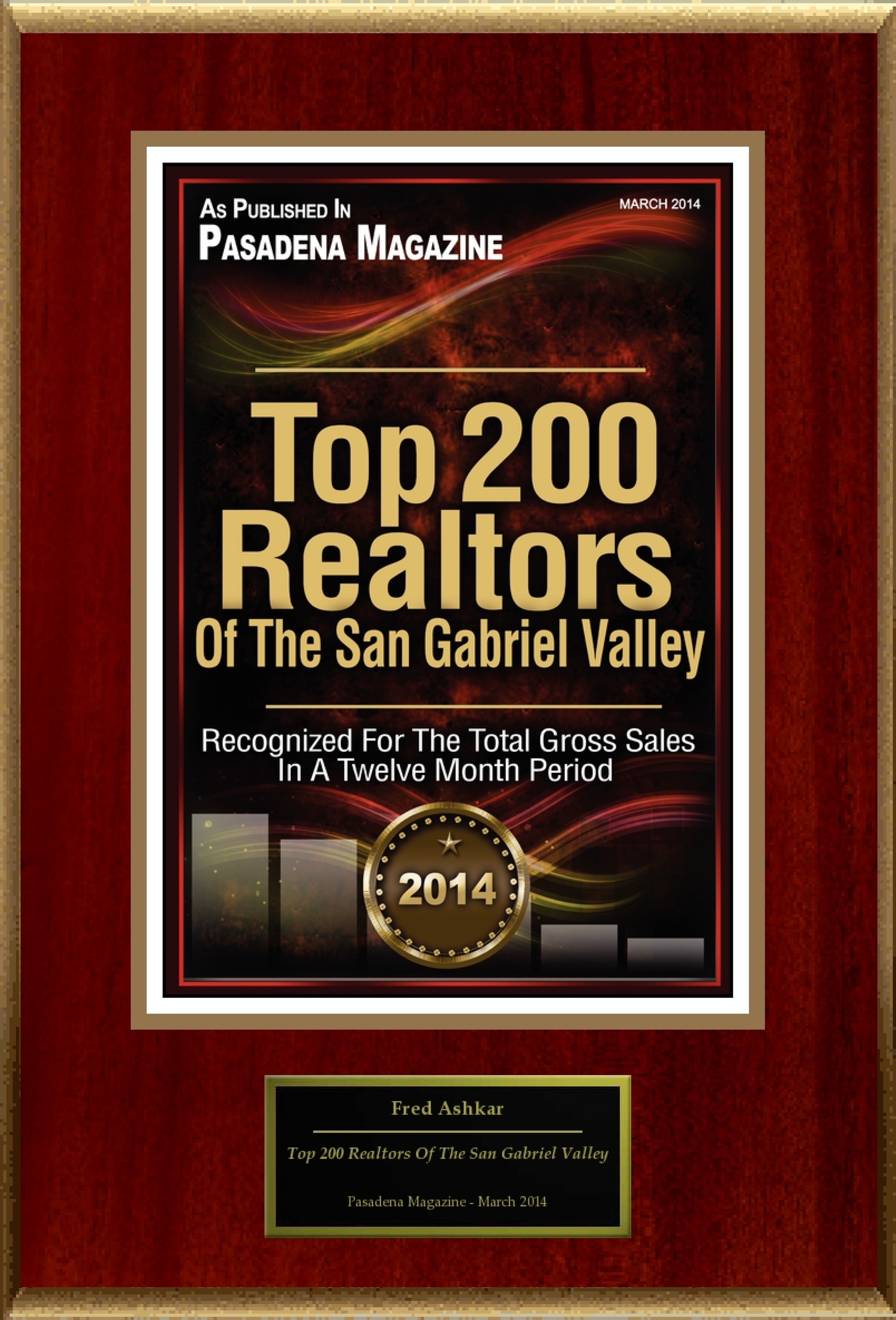 Fred Ashkar Selected For "Top 200 Realtors Of The San Gabriel Valley". (PRNewsFoto/American Registry)