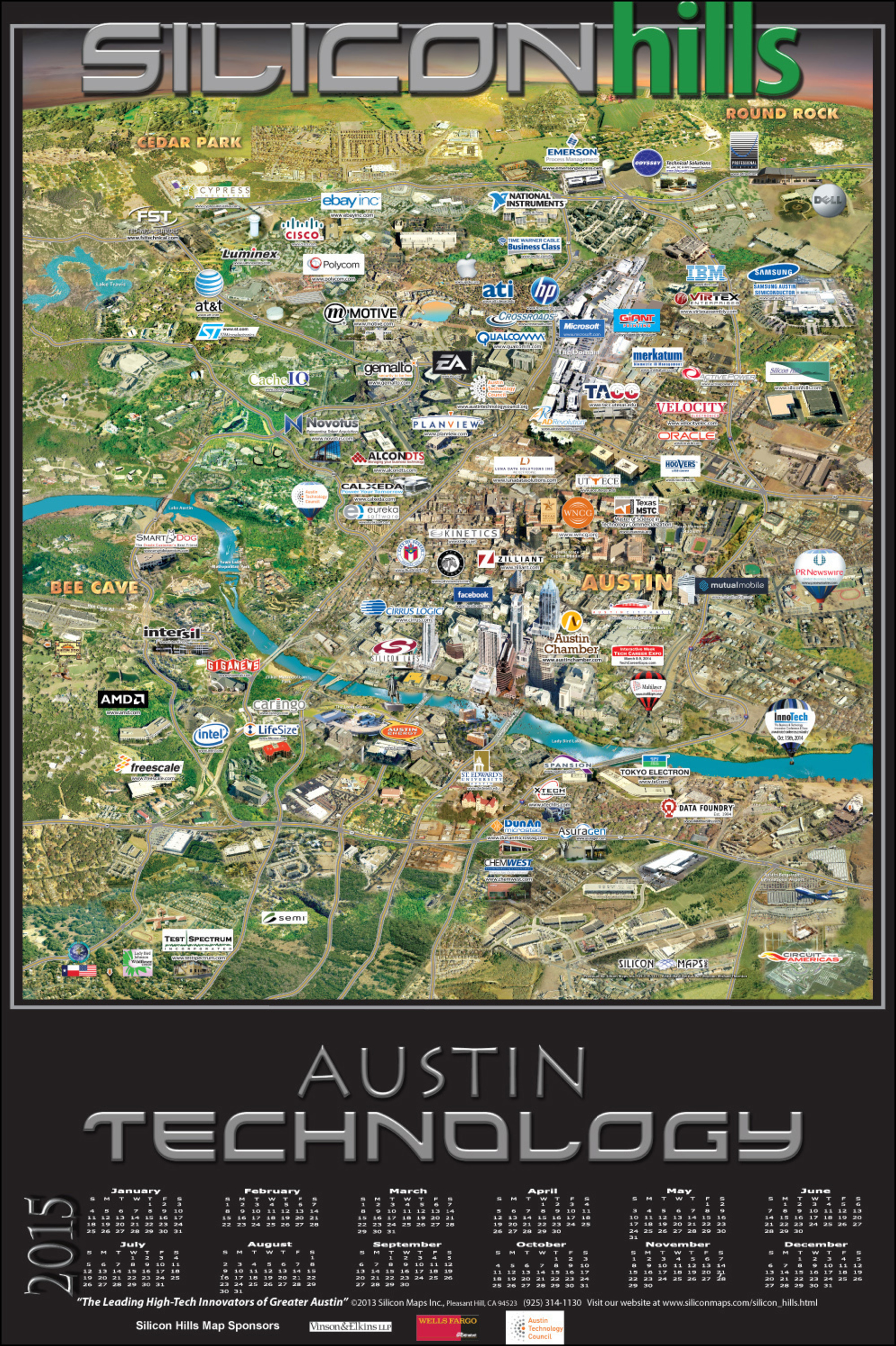 Silicon Hills Map of Austin Texas (PRNewsFoto/Silicon Maps, Inc.)