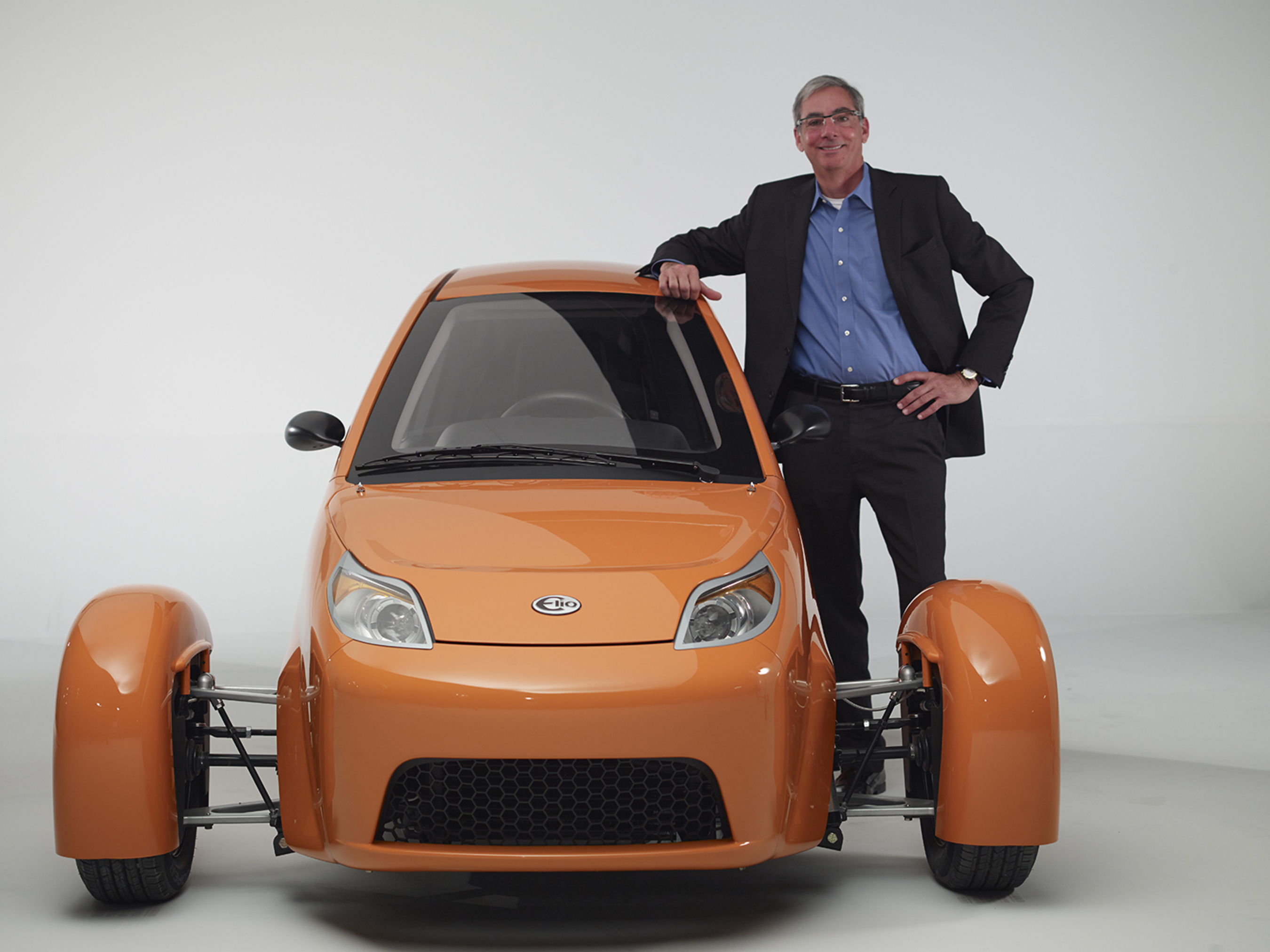 CEO and Founder Paul Elio with the newest Elio motors vehicle. (PRNewsFoto/Elio Motors)