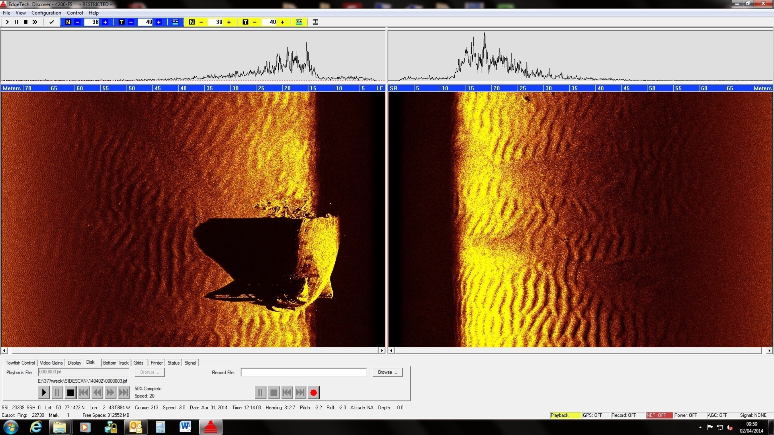 Side scan sonar image of LST 531 taken from the REMUS 100 (PRNewsFoto/Hydroid, Inc.)