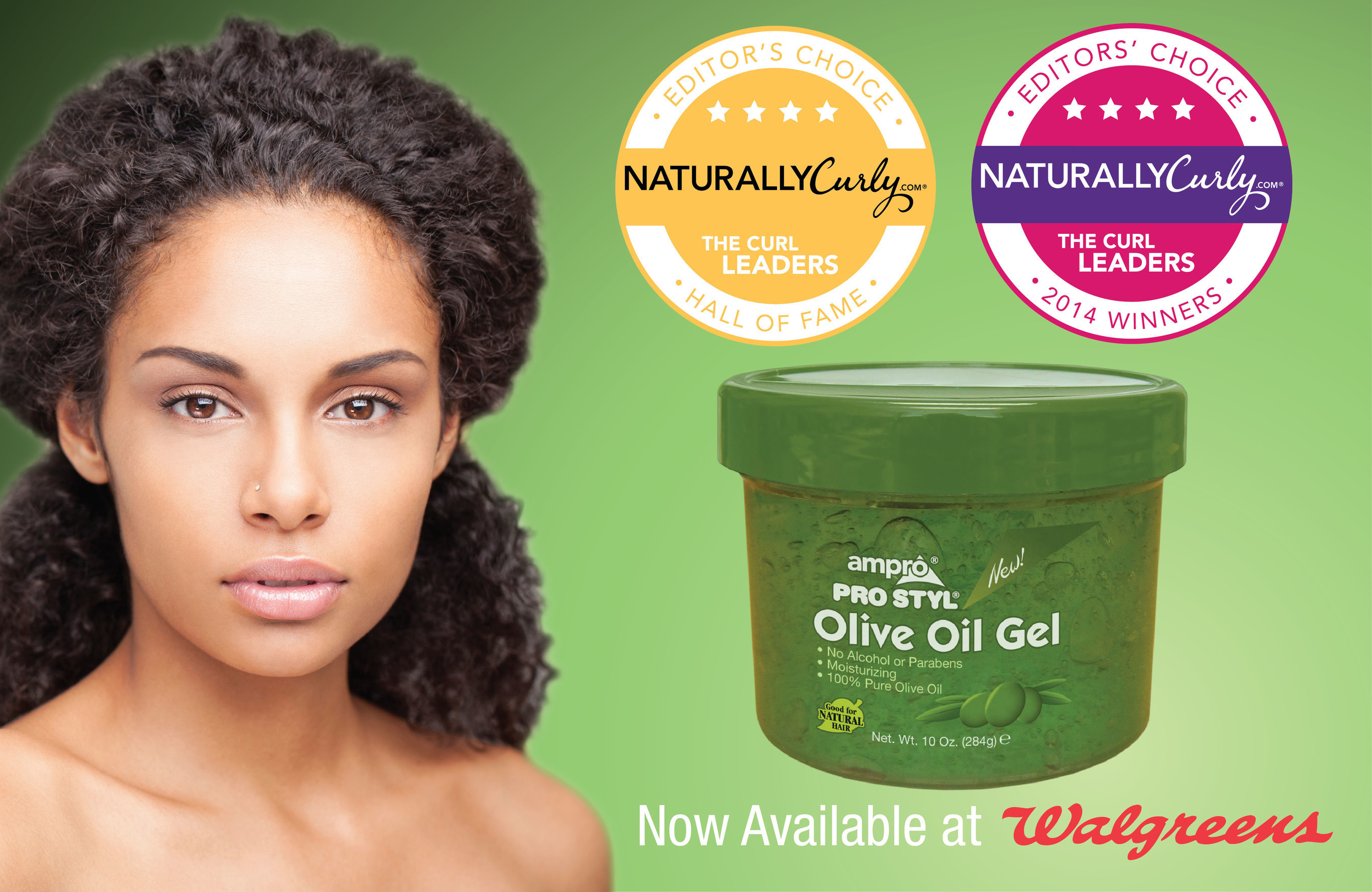 The Award Winning Ampro Pro Styl Olive Oil Gel is Now Available Nationwide at Walgreens (PRNewsFoto/Ampro Industries, Inc.) (PRNewsFoto/Ampro Industries, Inc.)