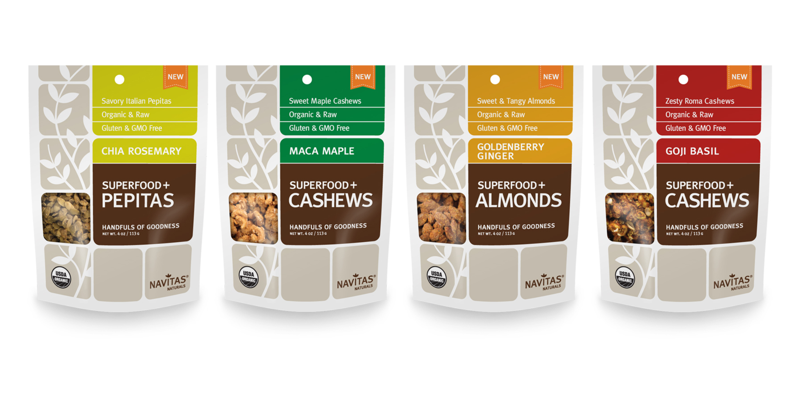 Superfood Seeds and Nuts are 4 varieties of nutrient-dense snacks from Navitas Naturals that are ideal for on-the-go lifestyles. (PRNewsFoto/Navitas Naturals)