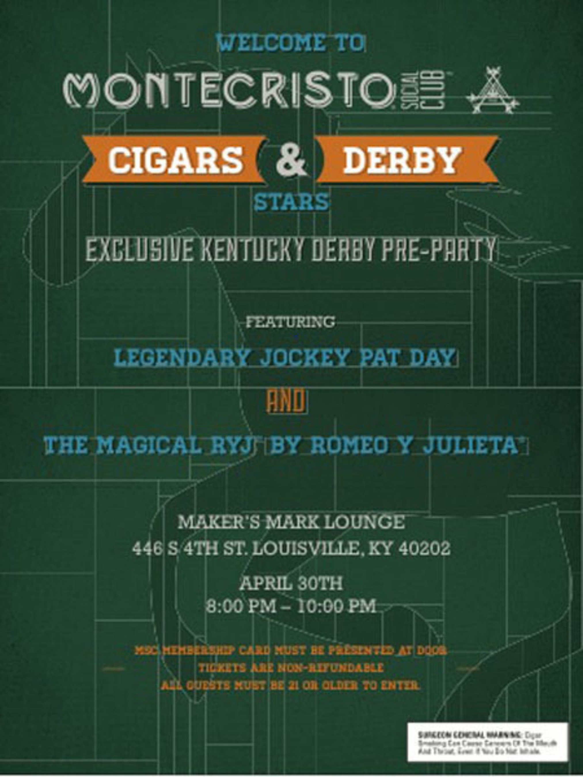 Montecristo Social Club Celebrates the Good Life with the "Cigars and Derby Stars" Kentucky Derby Pre-Party (PRNewsFoto/Montecristo Social Club)