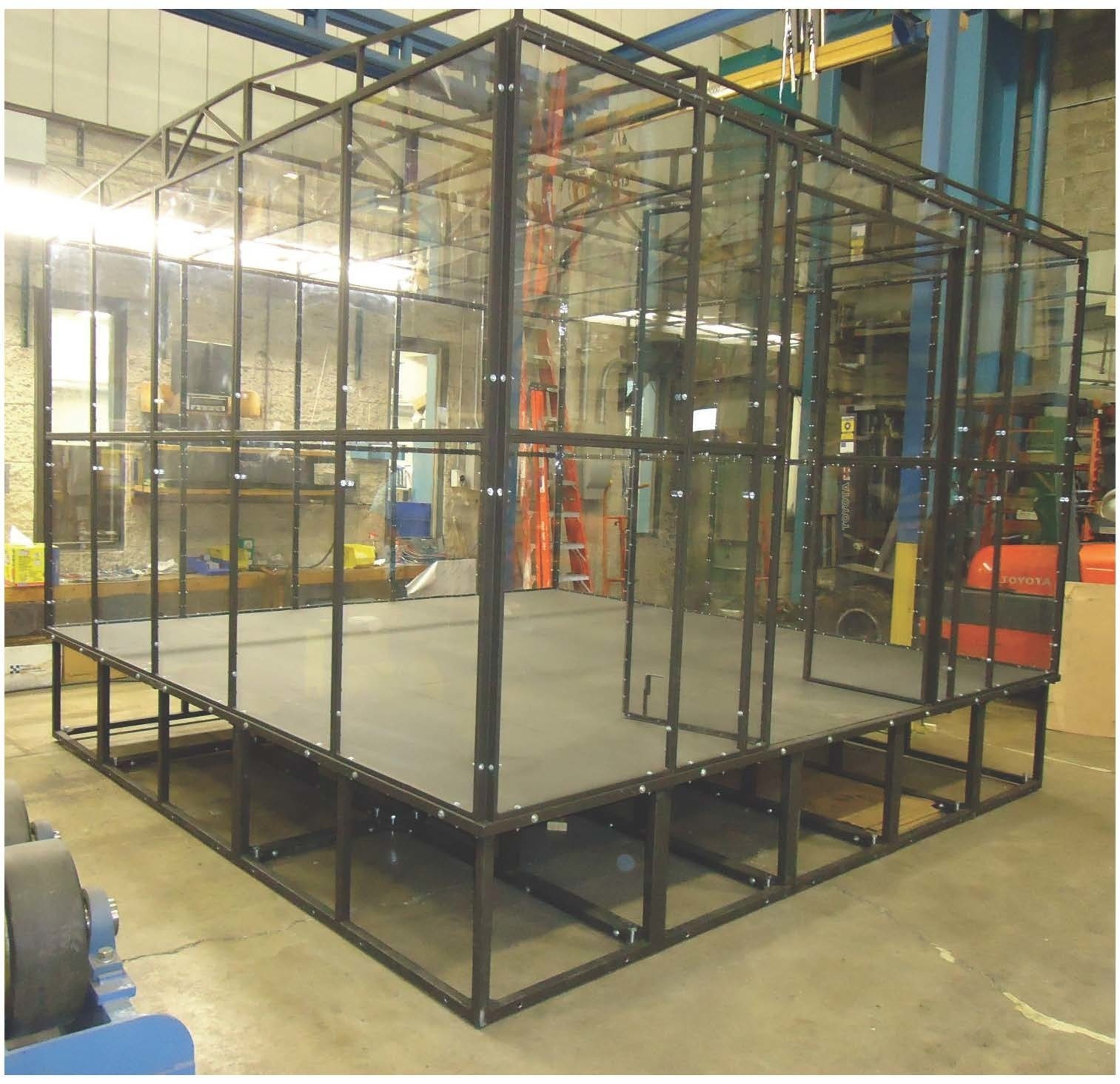 Growing interest in the Southwestern Pennsylvania BotsIQ program necessitated a second arena to use for the bots competitions. The new arena is approximately 12.5 feet square, features a steel floor and is encased in half-inch-thick Makrolon(R) 15 polycarbonate sheet connected with steel supports. (PRNewsFoto/Bayer MaterialScience LLC)