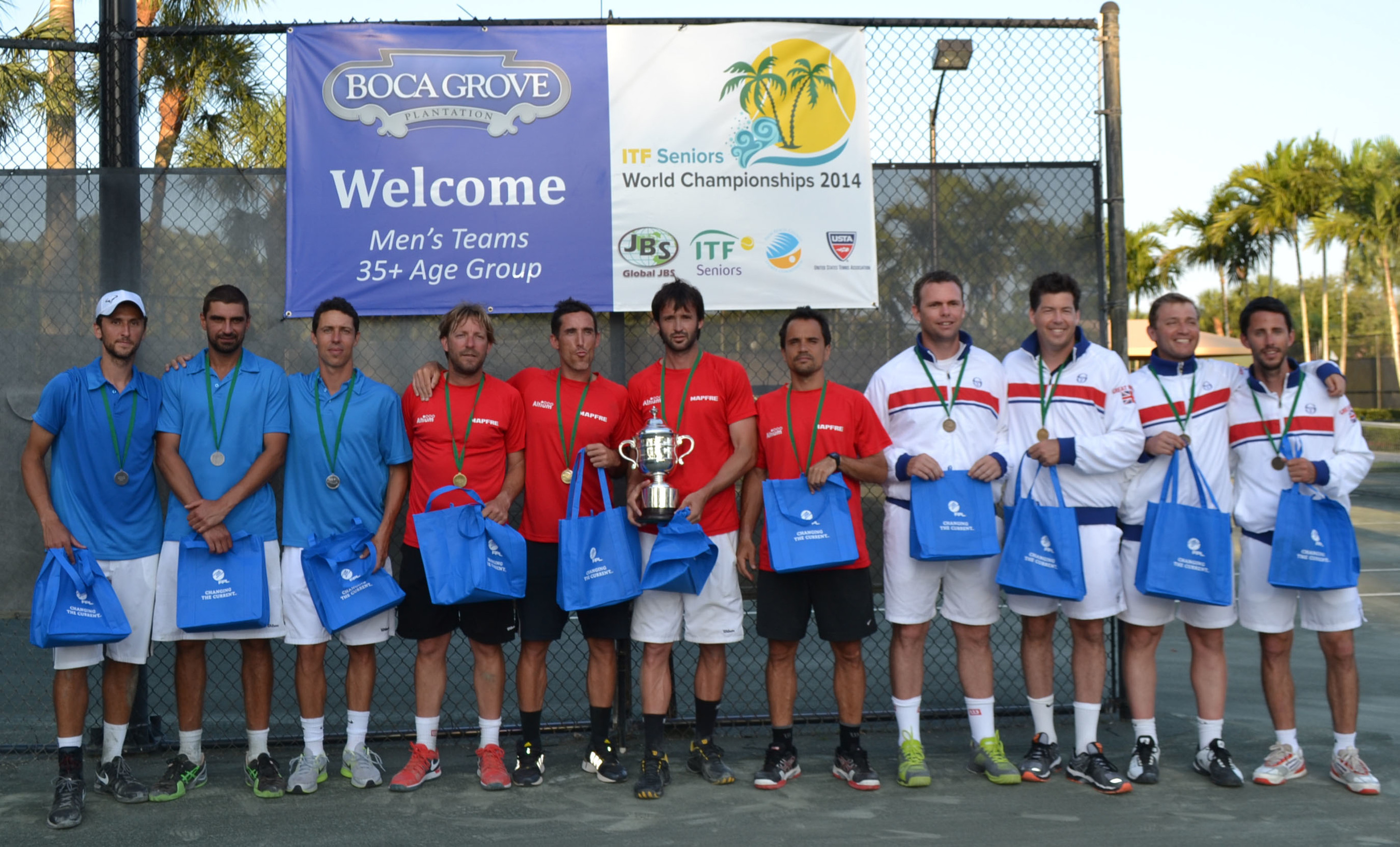 Boca Grove hosted the 2014 ITF Seniors World Championships Italia Cup (M35 teams). Spain is the 2014 champion. France took second place and Great Britain third place.   (PRNewsFoto/Boca Grove Golf and Tennis Club)