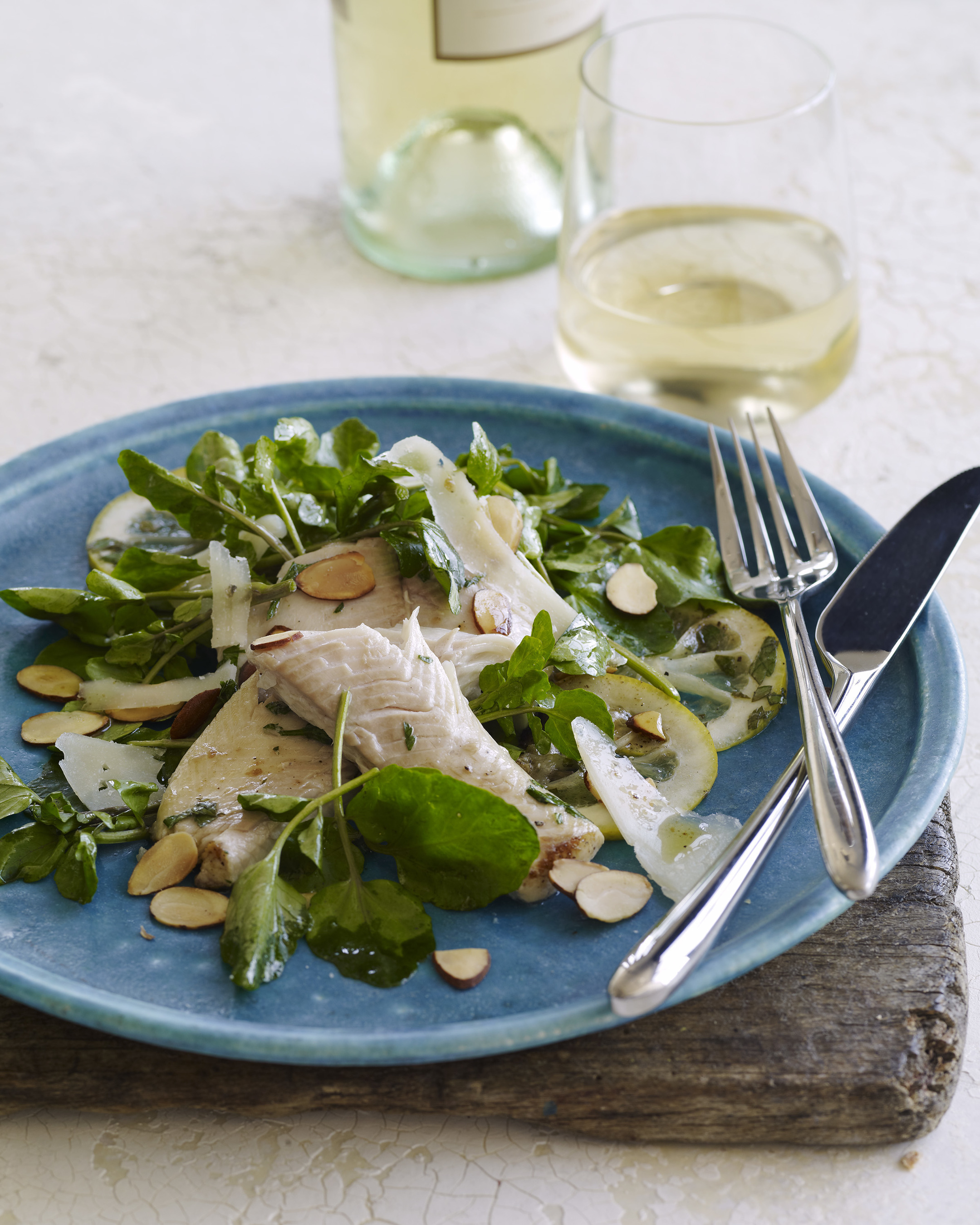 Watercress Trout Salad is one of the wine country recipes featured in Wine Institute's new Down to Earth book on California sustainable winegrowing. (PRNewsFoto/Wine Institute)