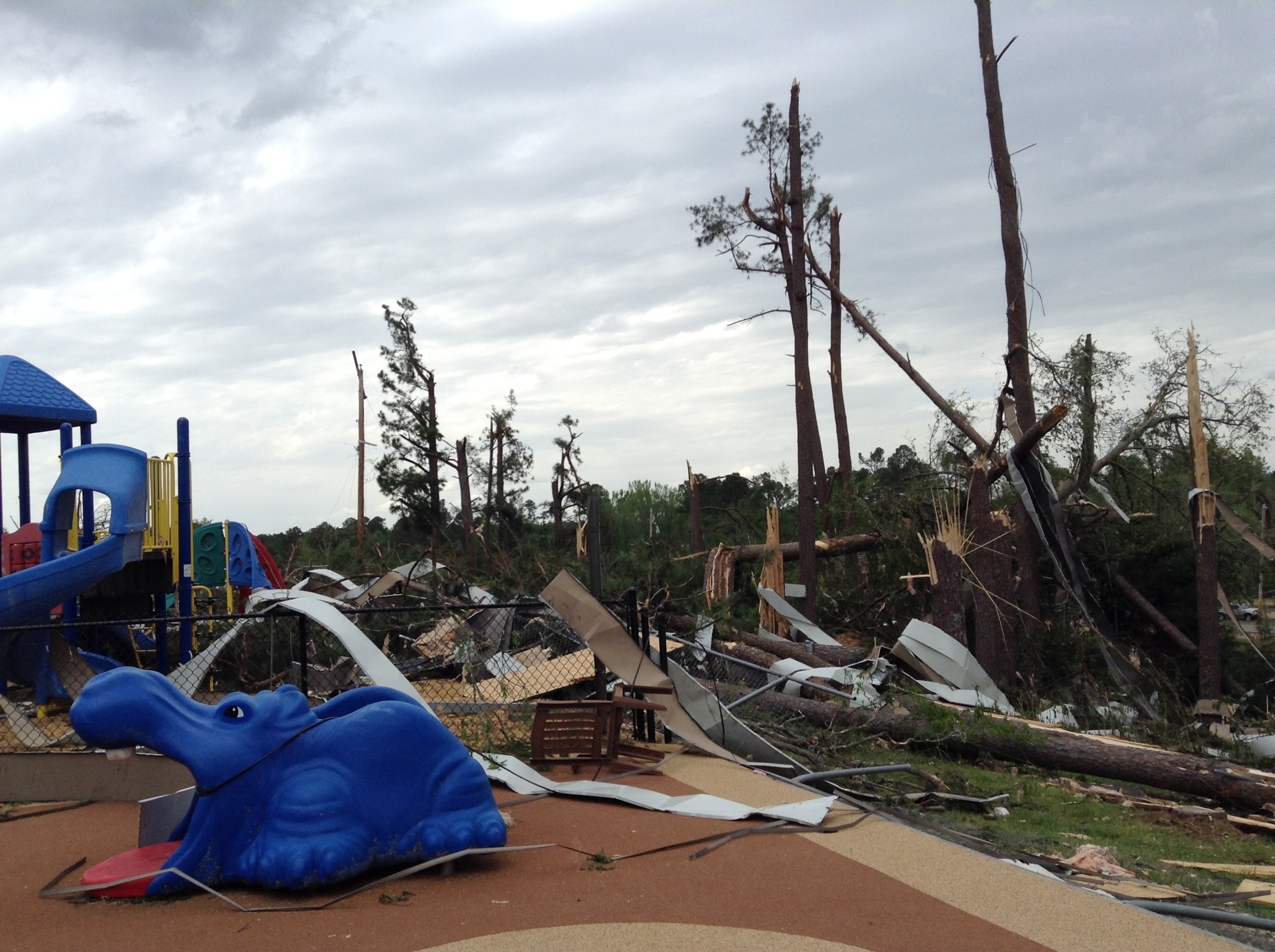 The Small Miracles Preschool and Mother's Day Out Center at St. Luke’s Methodist Church sustained significant damage after a tornado ripped through Tulpelo, Miss. on April 28.  Photo by Sarita Fritzler for Save the Children. (PRNewsFoto/Save the Children)