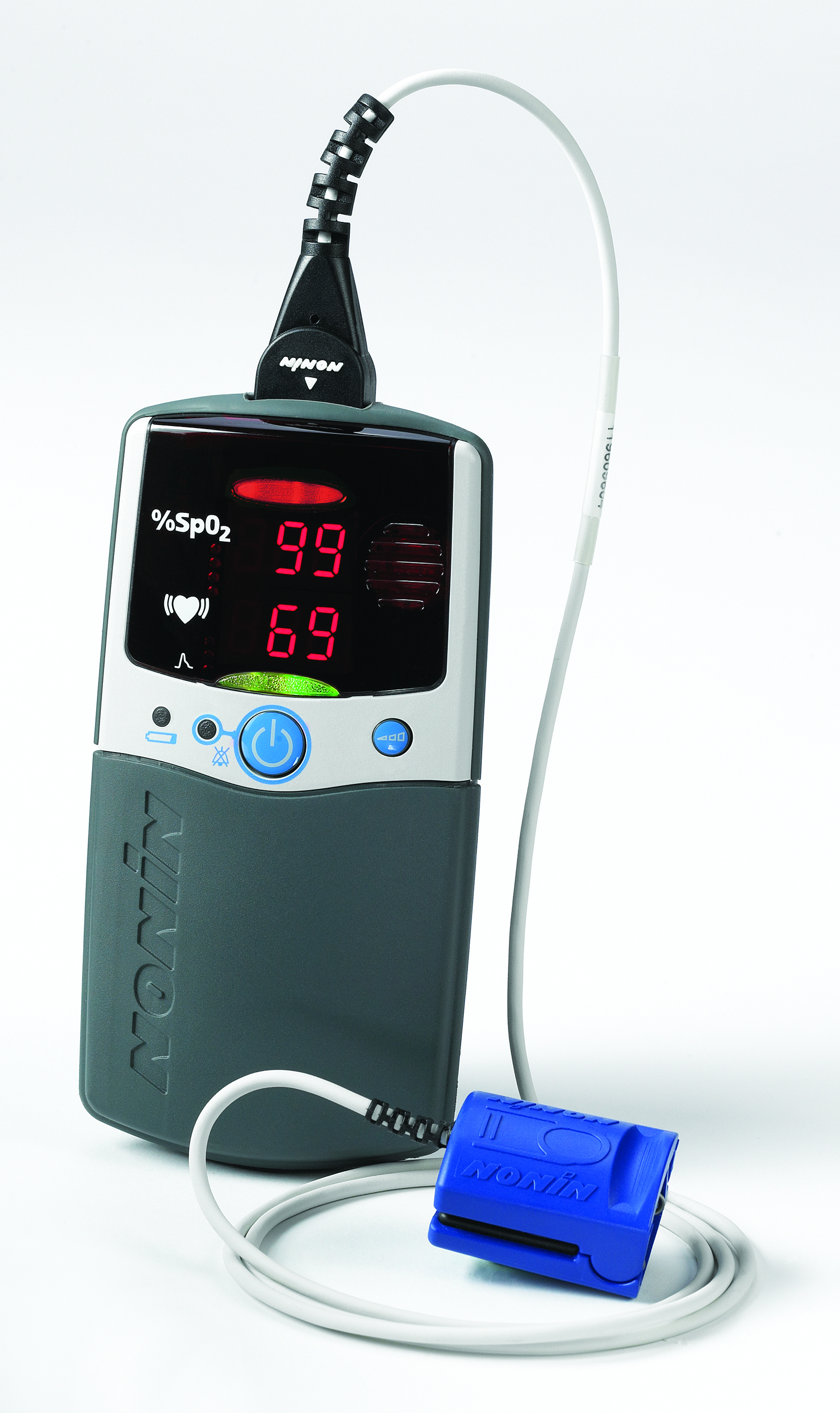 The U.S. Veteran's Administration chose Nonin Medical's PalmSAT(R) 2500A Handheld Pulse Oximeter for use in its V.A. Hospitals. Nonin's American-made PalmSAT Model 2500A uses proprietary PureSAT pulse-by-pulse filtering to provide precise SpO2 measurements -- even in the presence of poor perfusion, patient movement, dark skin tone, and other conditions that can affect accurate pulse oximetry readings. The device can provide clinicians an early warning of hypoxemia.  (PRNewsFoto/Nonin Medical, Inc.)