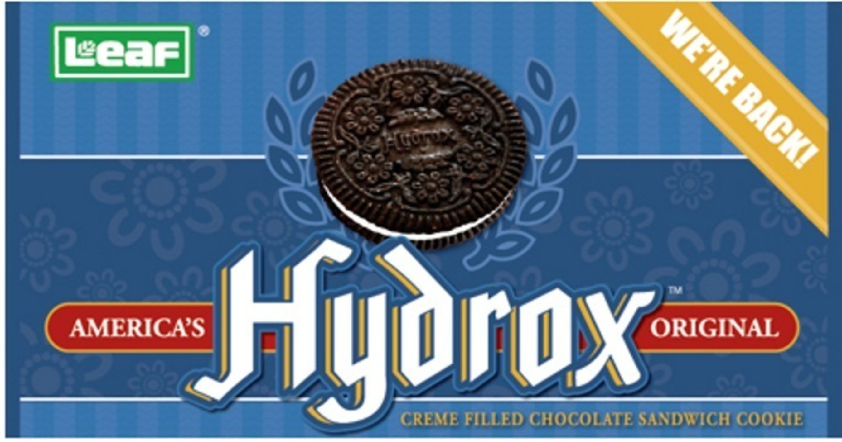 Hydrox Sandwich Cookies is the "Original Sandwich Cookie" and will be reintroduced in September. (PRNewsFoto/LEAF Brands, LLC)