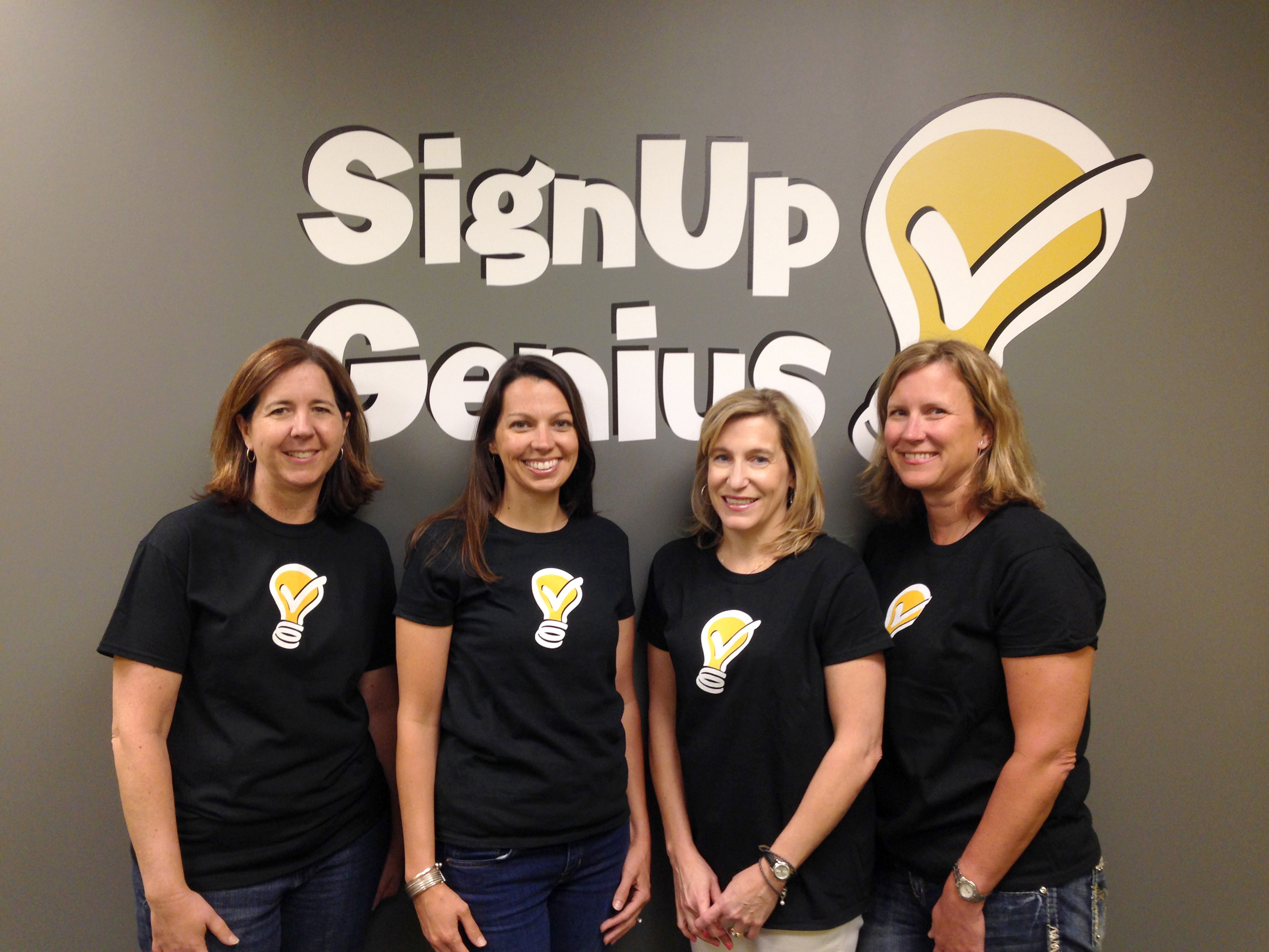 SignUpGenius Customer Support Team (from left to right): Teresa Clark, Rebecca Caswell, Amy Tidwell, Kirsten Mayers (PRNewsFoto/SignUpGenius )