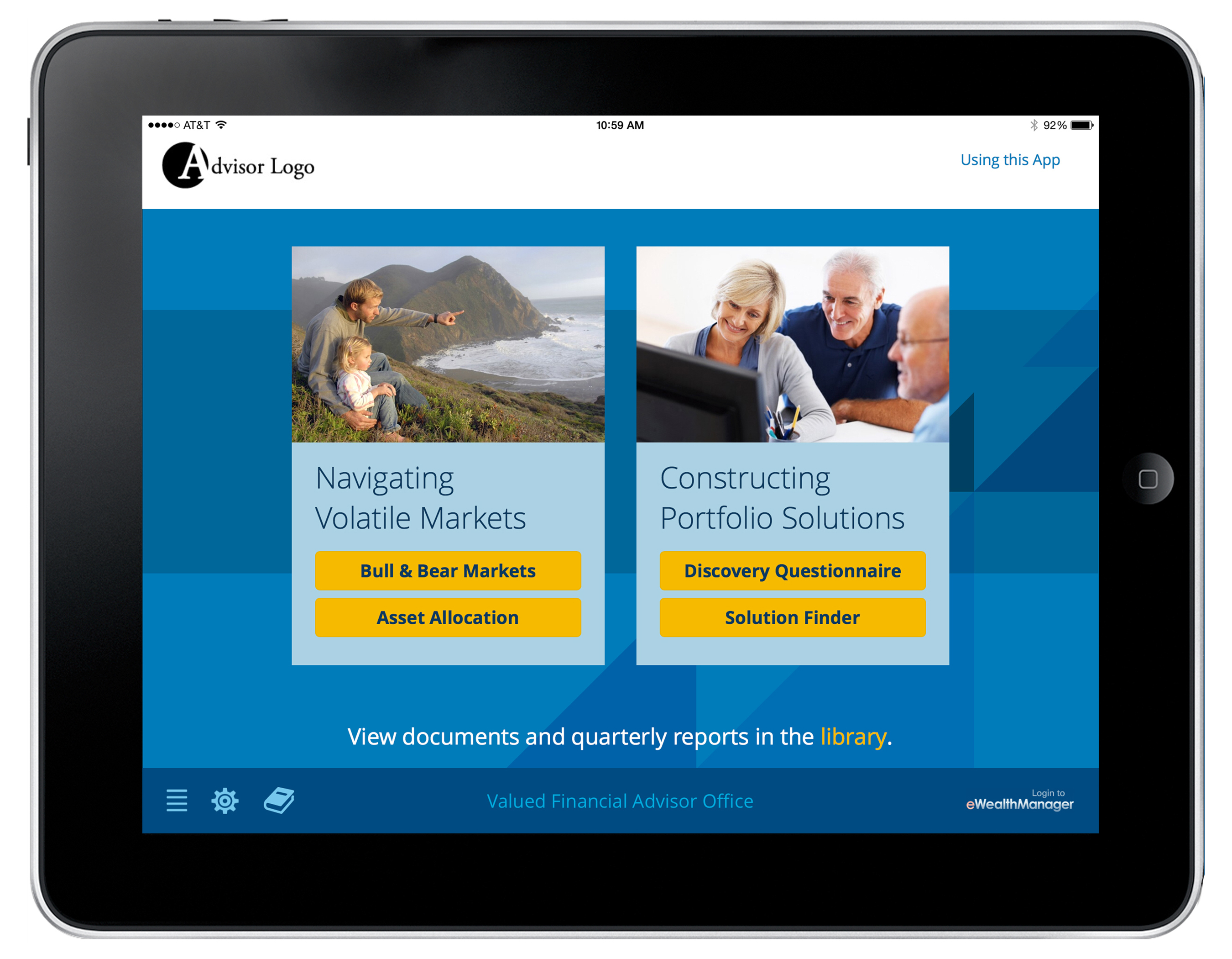 AssetMark launches iPad app for advisors to support their business development activities. (PRNewsFoto/AssetMark, Inc.)
