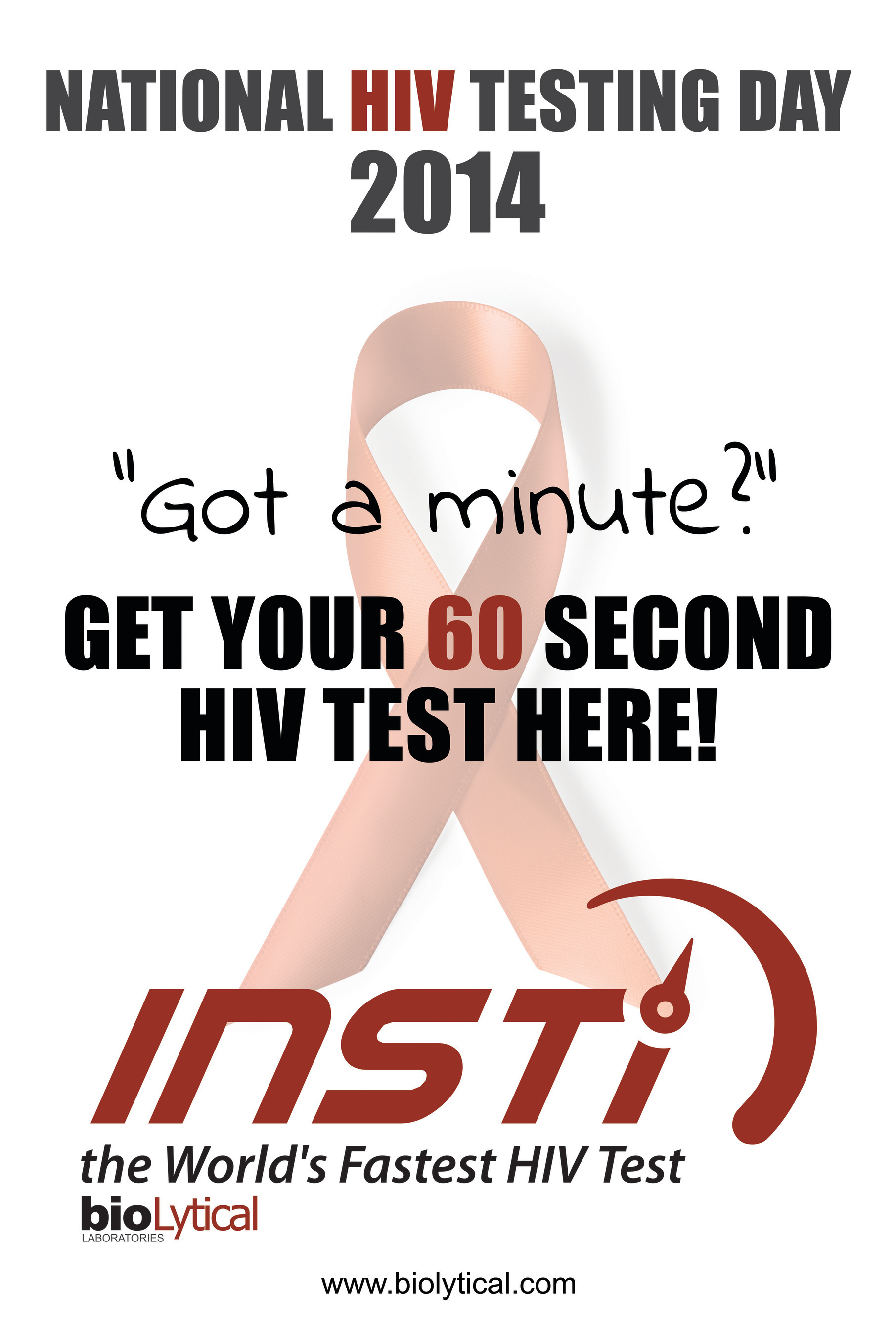 Free 1 Minute INSTI HIV tests are available at select Walgreens locations nationwide this Friday (PRNewsFoto/bioLytical Laboratories)